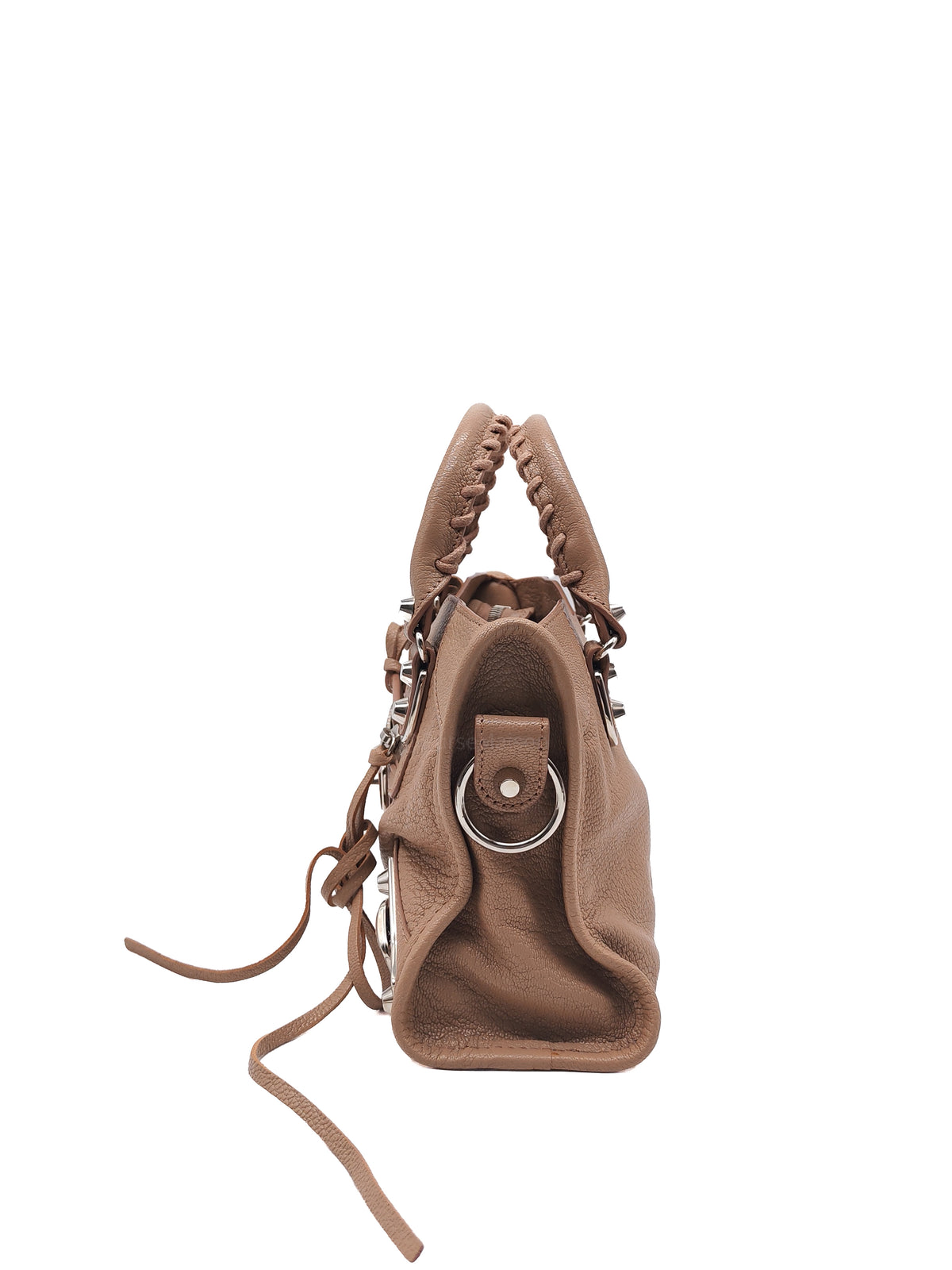 Balenciaga Classic Metallic Edge City Bag in Camel And Silver Hardware | Purse Maison Luxury Bags Shop
