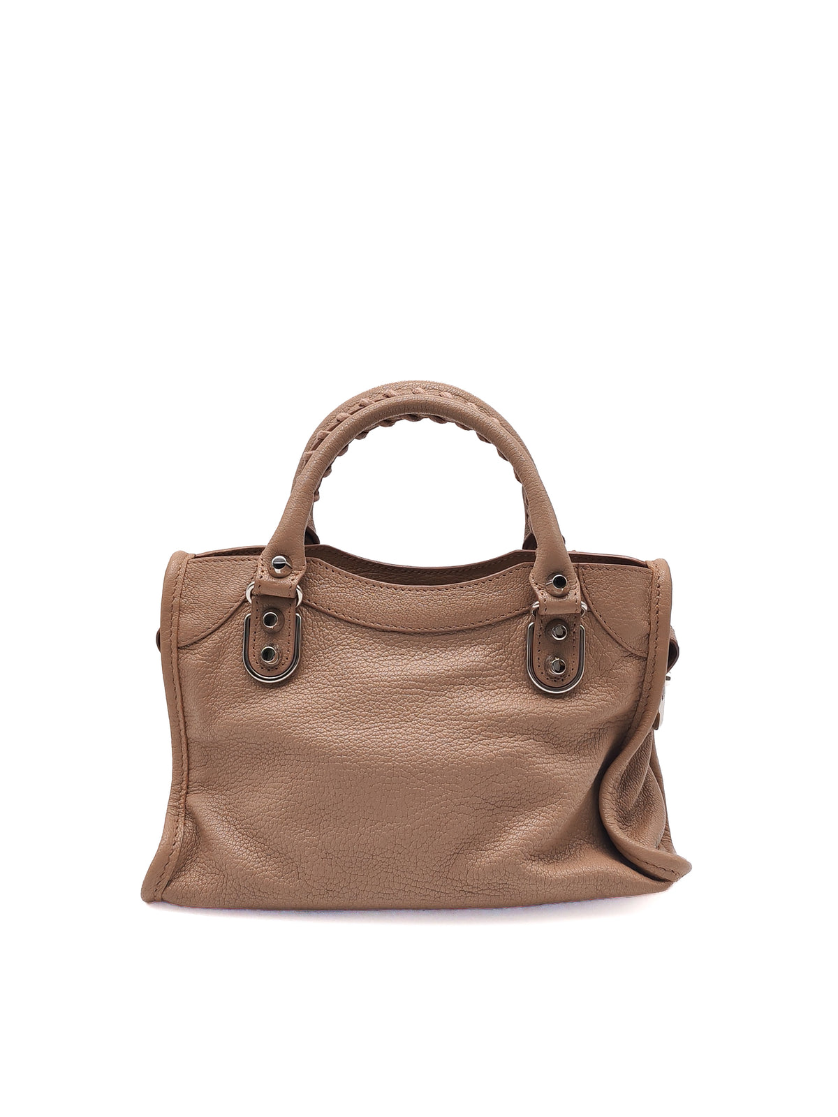 Balenciaga Classic Metallic Edge City Bag in Camel And Silver Hardware | Purse Maison Luxury Bags Shop