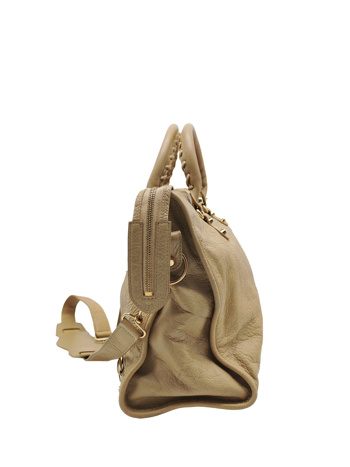 Balenciaga Giant 12 City Bag in Beige Distressed Lambskin Leather and Gold Hardware | Purse Maison Luxury Bags Shop