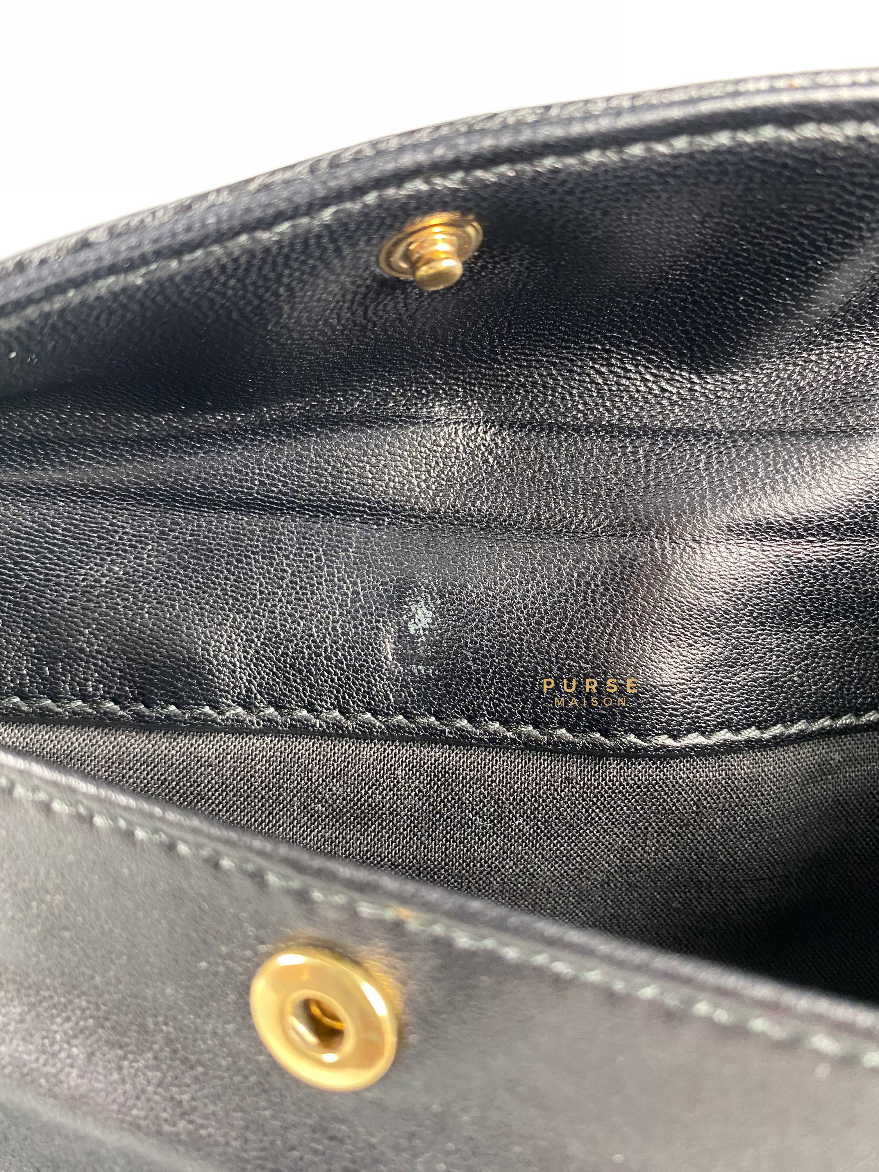 Balenciaga Metallic Edge Black Envelope Clutch with Strap | Purse Maison Luxury Bags Shop