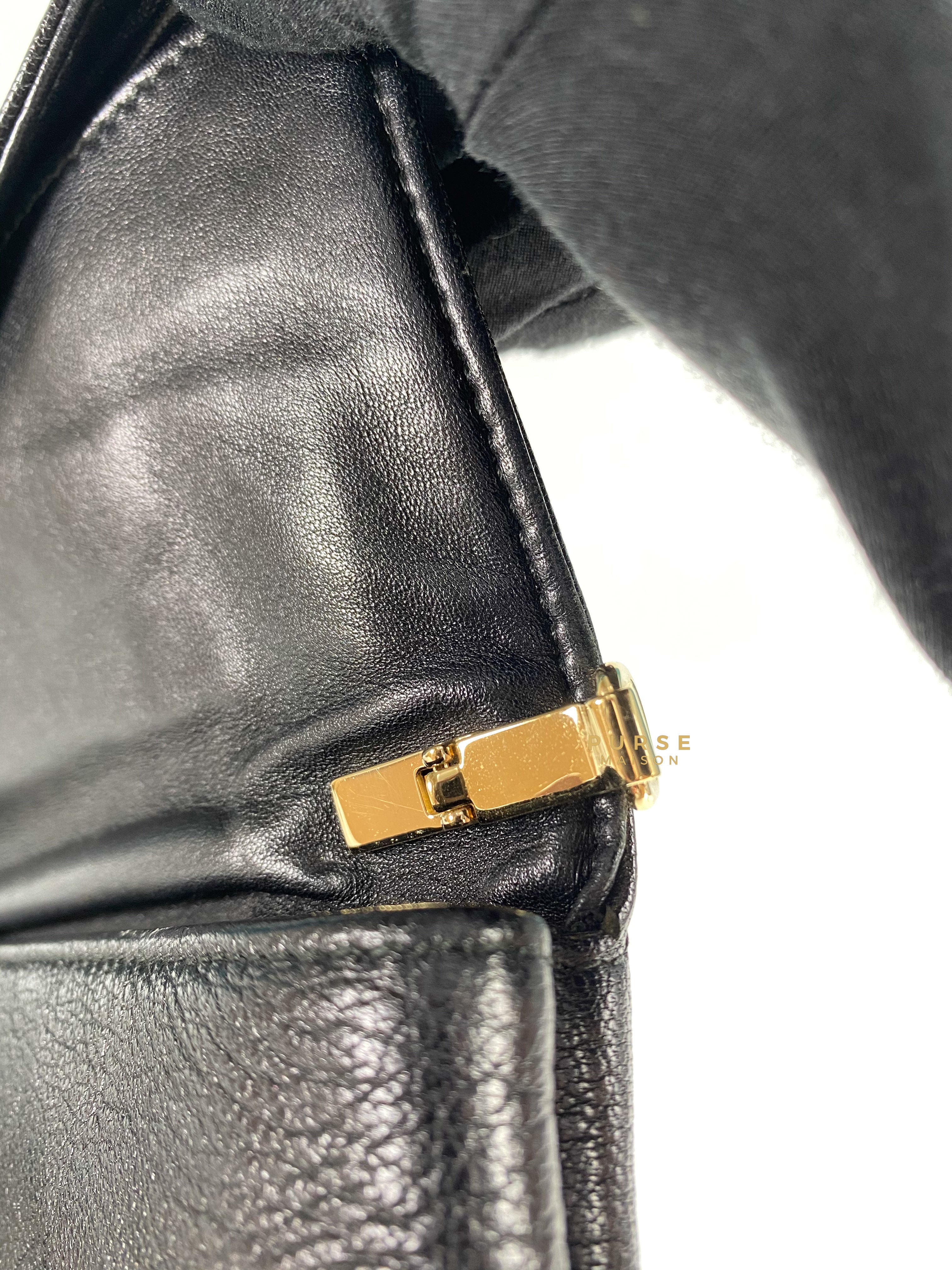 Balenciaga Metallic Edge Black Envelope Clutch with Strap | Purse Maison Luxury Bags Shop