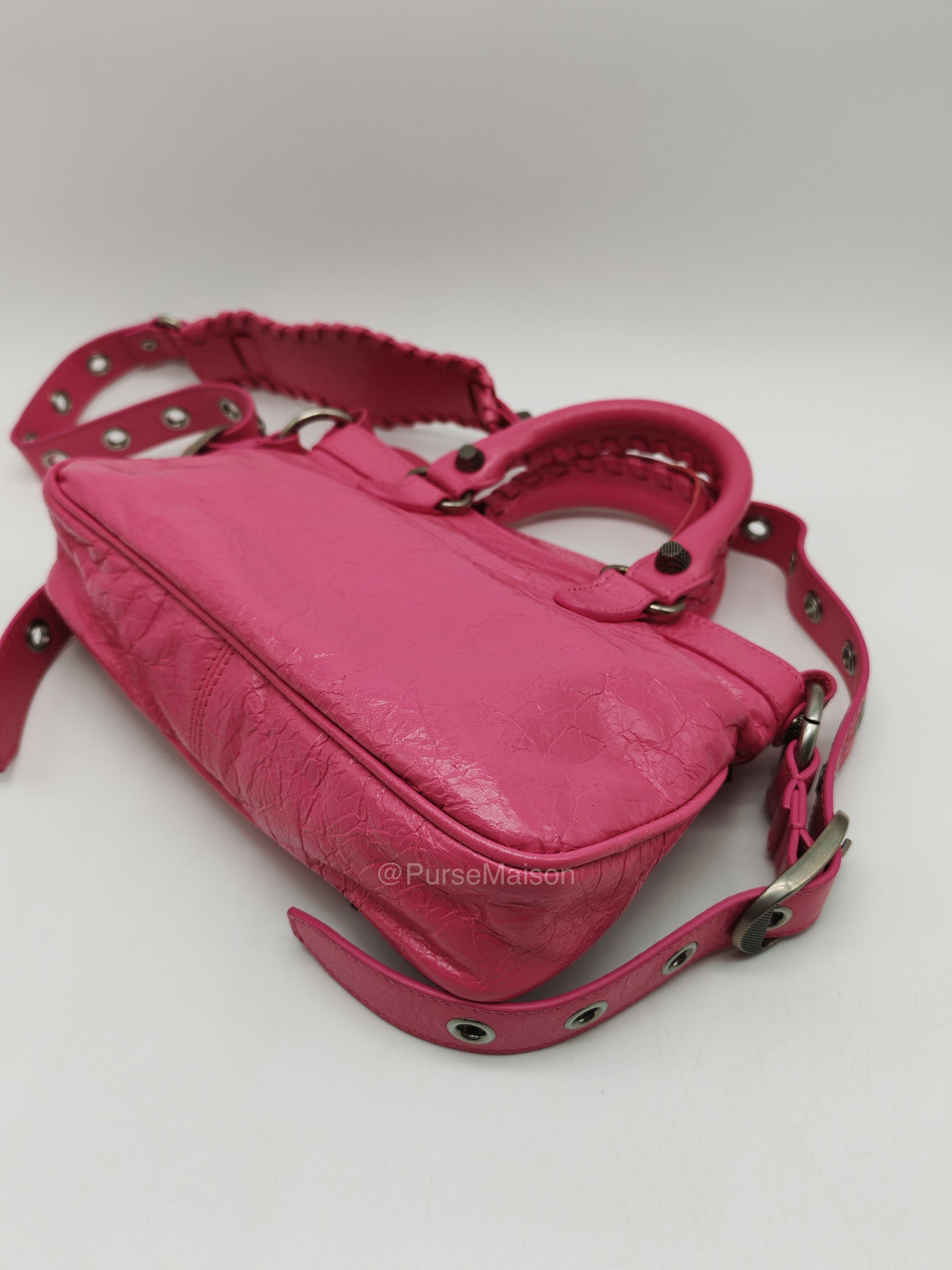 Balenciaga Neo Cagole City Bag in Hot Pink Arena Lambskin Leather | Purse Maison Luxury Bags Shop