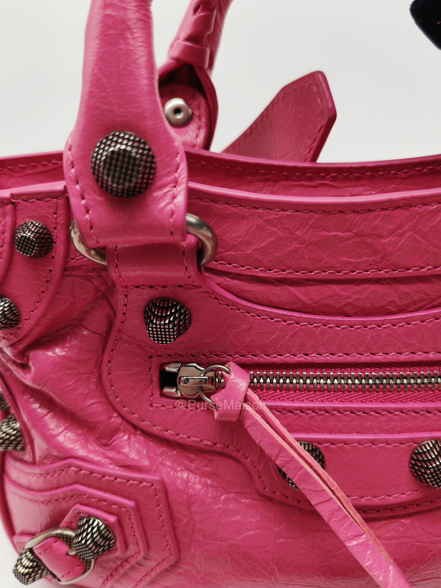 Balenciaga Neo Cagole City Bag in Hot Pink Arena Lambskin Leather | Purse Maison Luxury Bags Shop