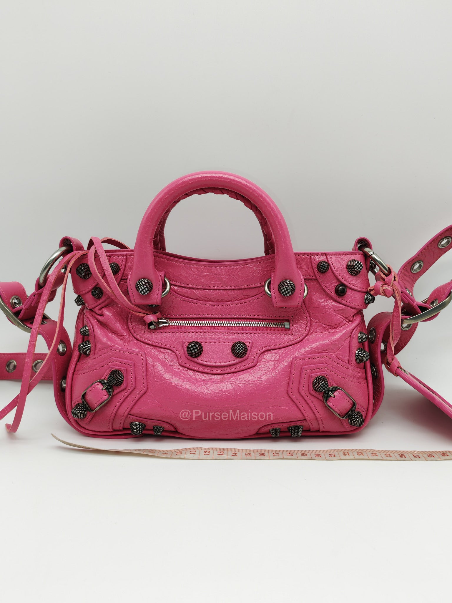 Balenciaga Neo Cagole City Bag in Hot Pink Arena Lambskin Leather | Purse Maison Luxury Bags Shop