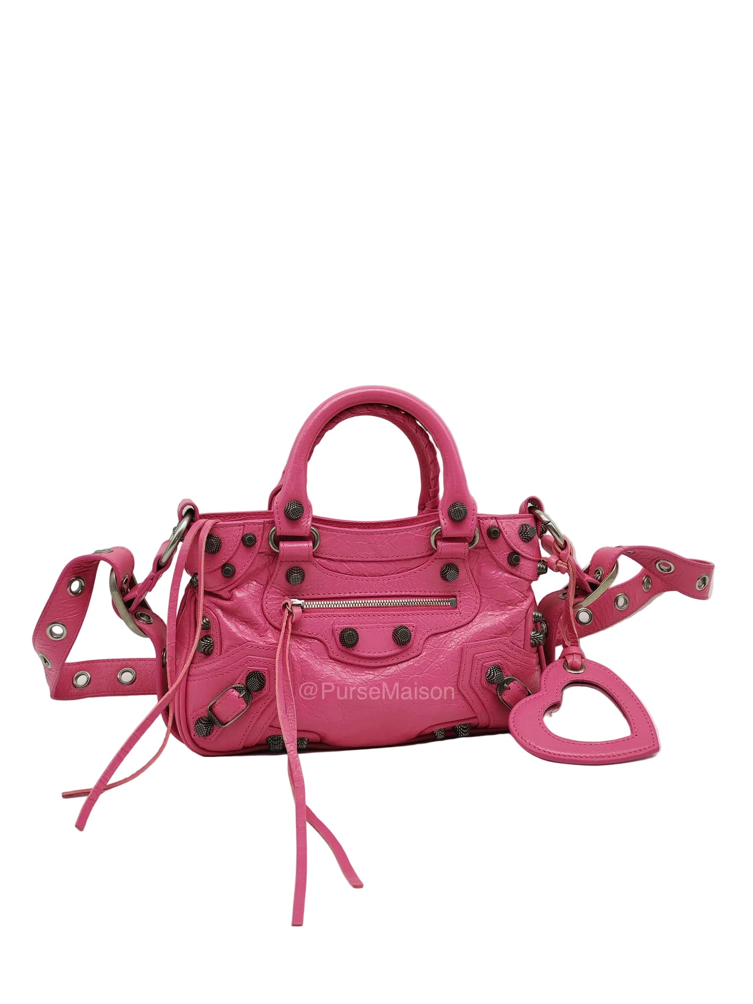 Balenciaga Neo Cagole City Bag in Hot Pink Arena Lambskin Leather | Purse Maison Luxury Bags Shop