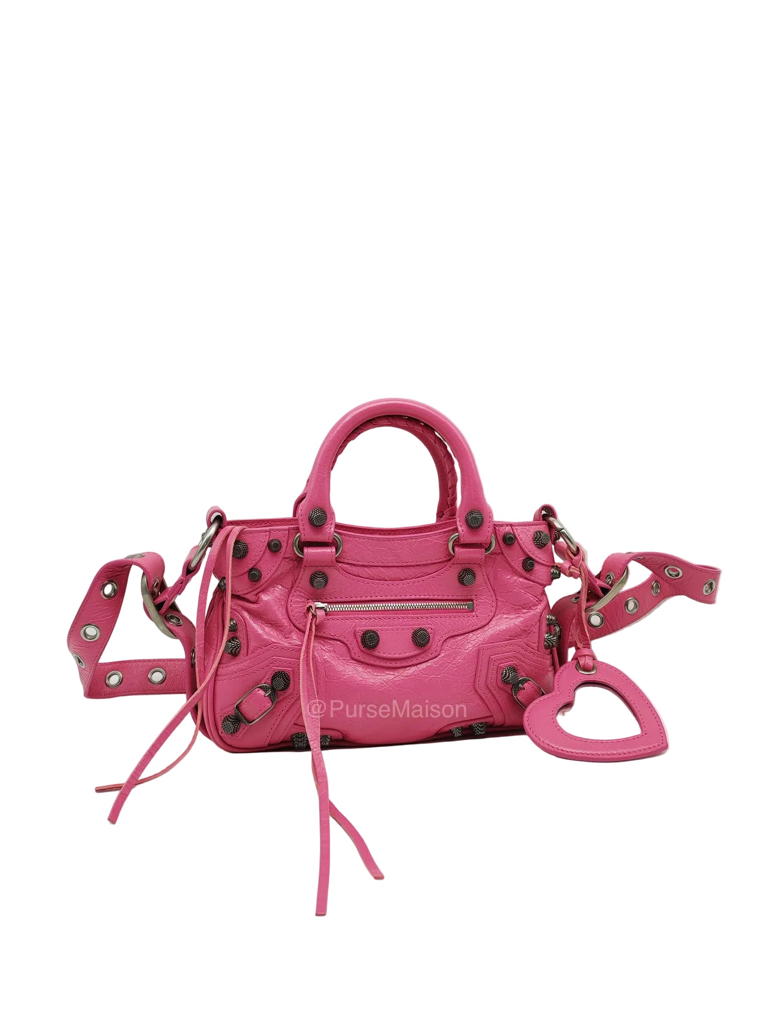 Balenciaga Neo Cagole City Bag in Hot Pink Arena Lambskin Leather | Purse Maison Luxury Bags Shop