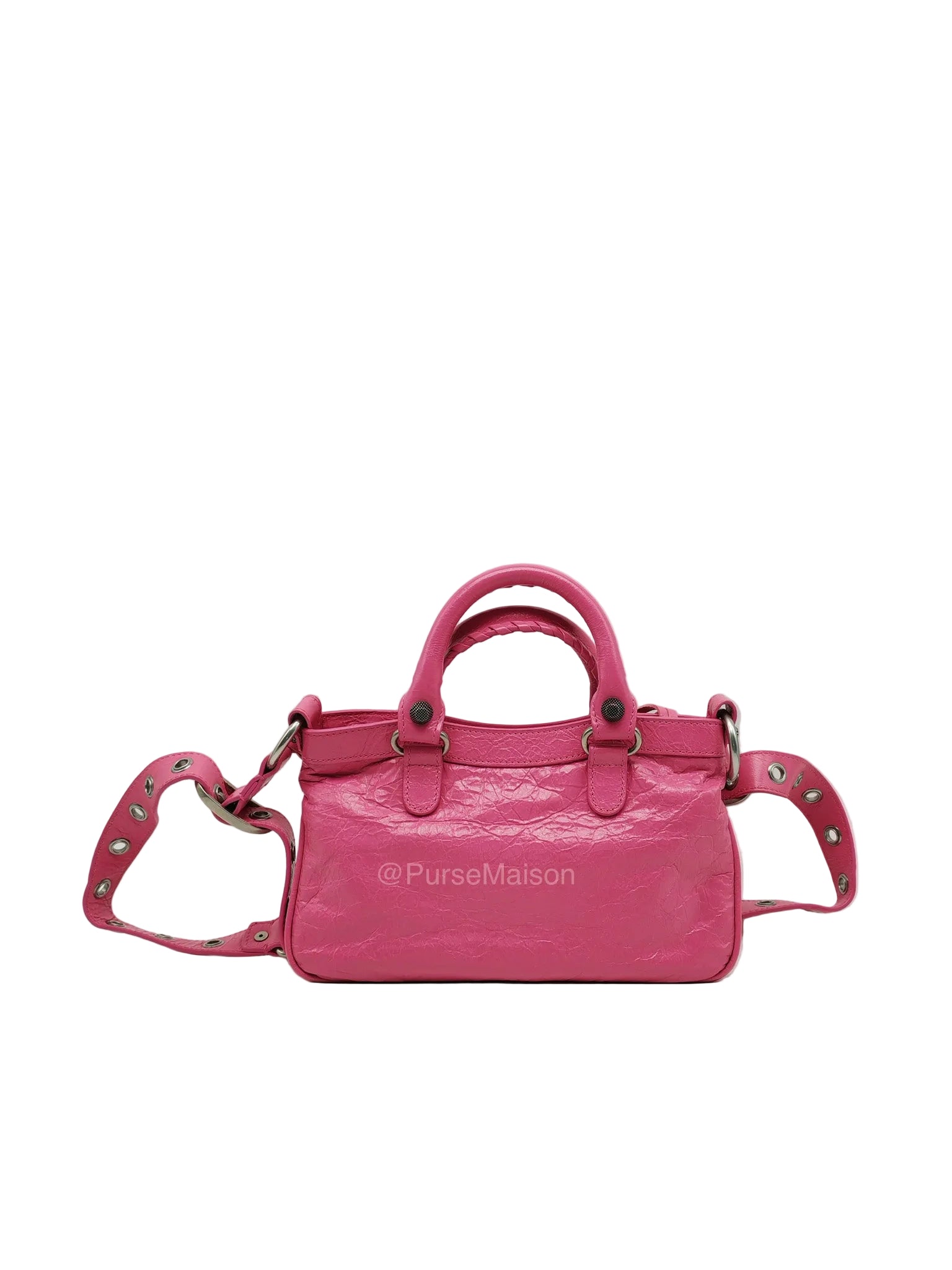 Balenciaga Neo Cagole City Bag in Hot Pink Arena Lambskin Leather | Purse Maison Luxury Bags Shop