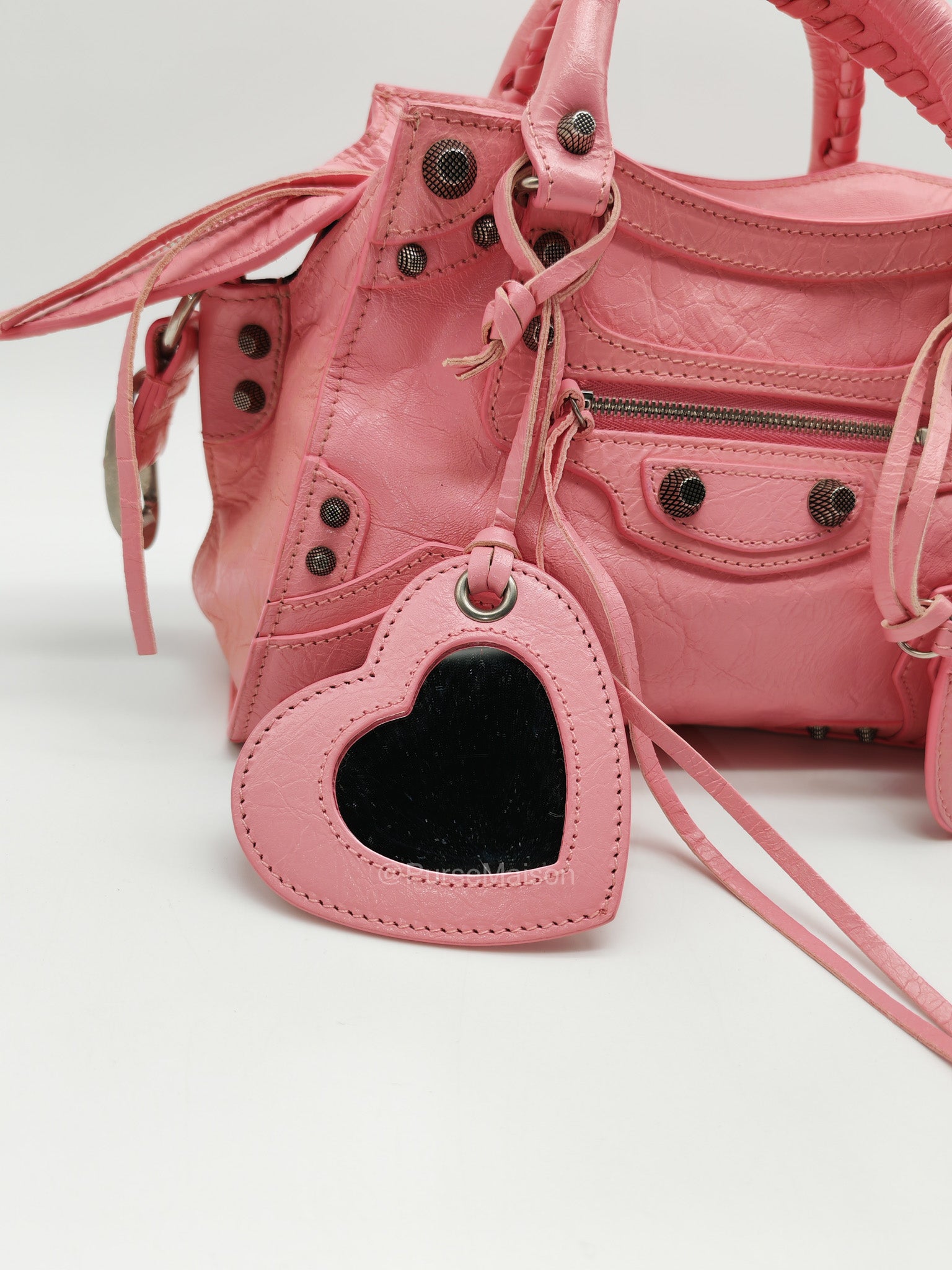 Balenciaga Neo Cagole Small in Sweet Pink Arena Lambskin Leather and Silver Hardware | Purse Maison Luxury Bags Shop