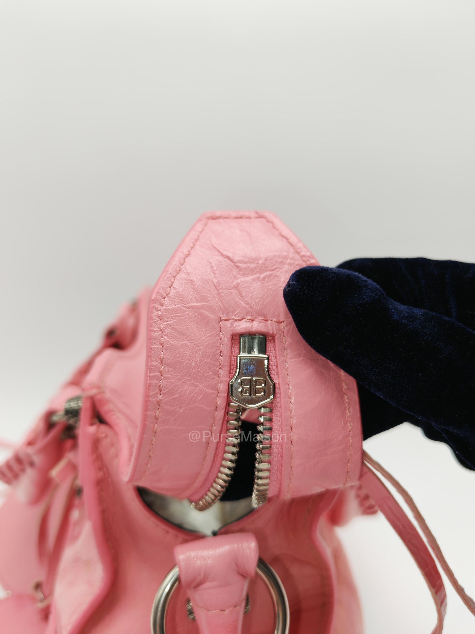 Balenciaga Neo Cagole Small in Sweet Pink Arena Lambskin Leather and Silver Hardware | Purse Maison Luxury Bags Shop