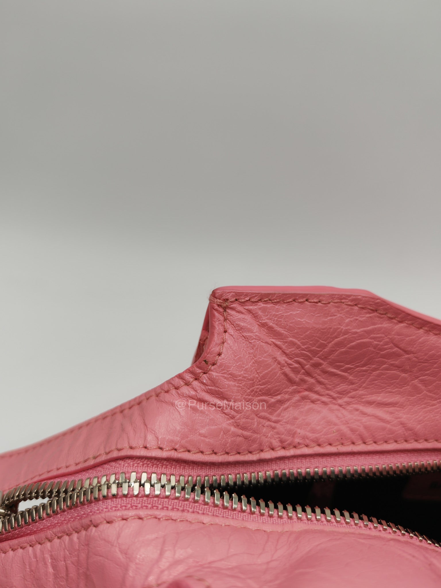 Balenciaga Neo Cagole Small in Sweet Pink Arena Lambskin Leather and Silver Hardware | Purse Maison Luxury Bags Shop