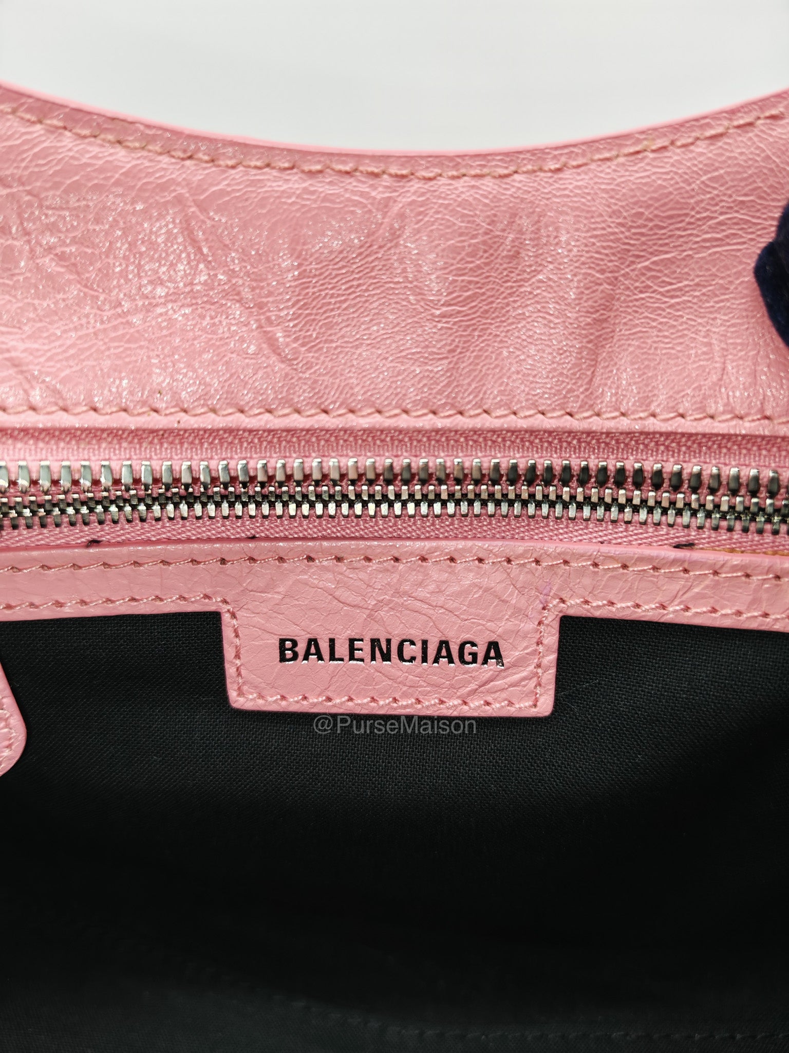 Balenciaga Neo Cagole Small in Sweet Pink Arena Lambskin Leather and Silver Hardware | Purse Maison Luxury Bags Shop