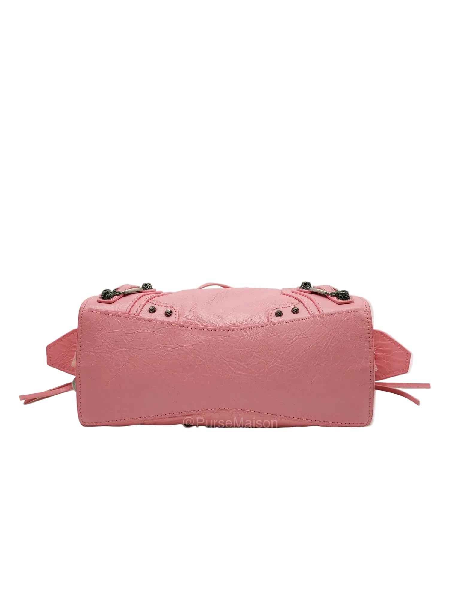 Balenciaga Neo Cagole Small in Sweet Pink Arena Lambskin Leather and Silver Hardware | Purse Maison Luxury Bags Shop