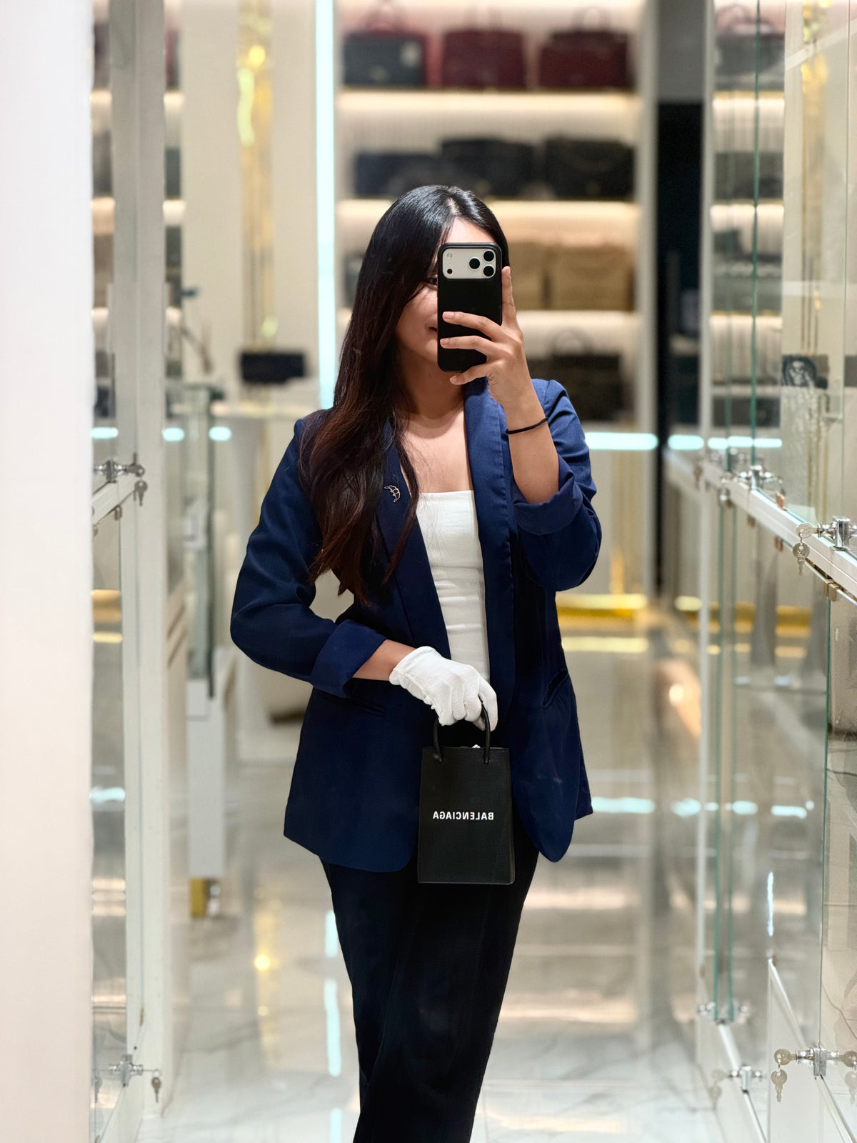 Balenciaga Shopping Phone Holder Bag Small in Black | Purse Maison Luxury Bags Shop