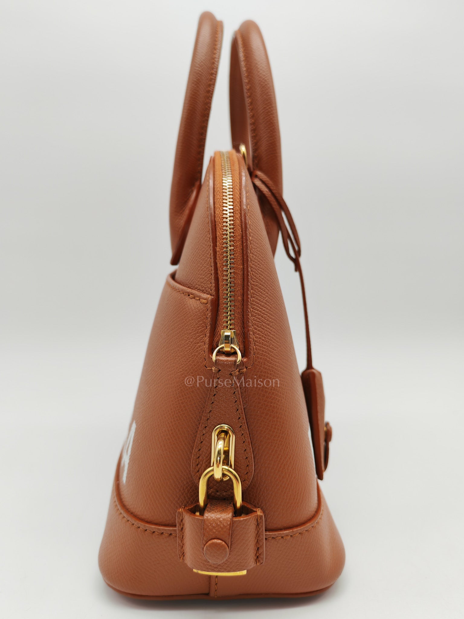 Balenciaga Ville Top Handle Bag in Brown Grained Calfskin Leather and Gold Hardware | Purse Maison Luxury Bags Shop
