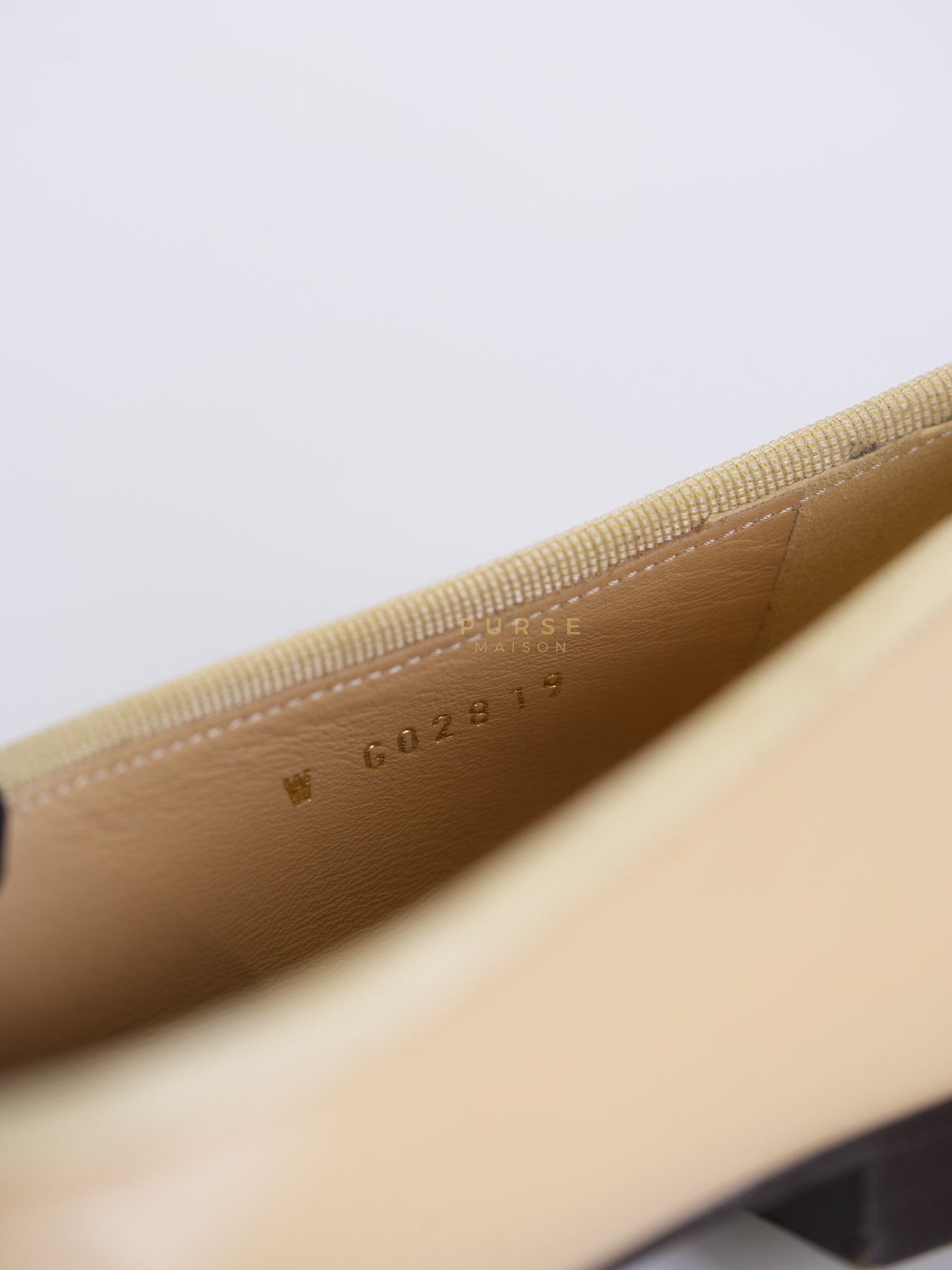 Ballerina Flats Beige/ Black Calfskin Leather Size 38 EU (24cm) | Purse Maison Luxury Bags Shop