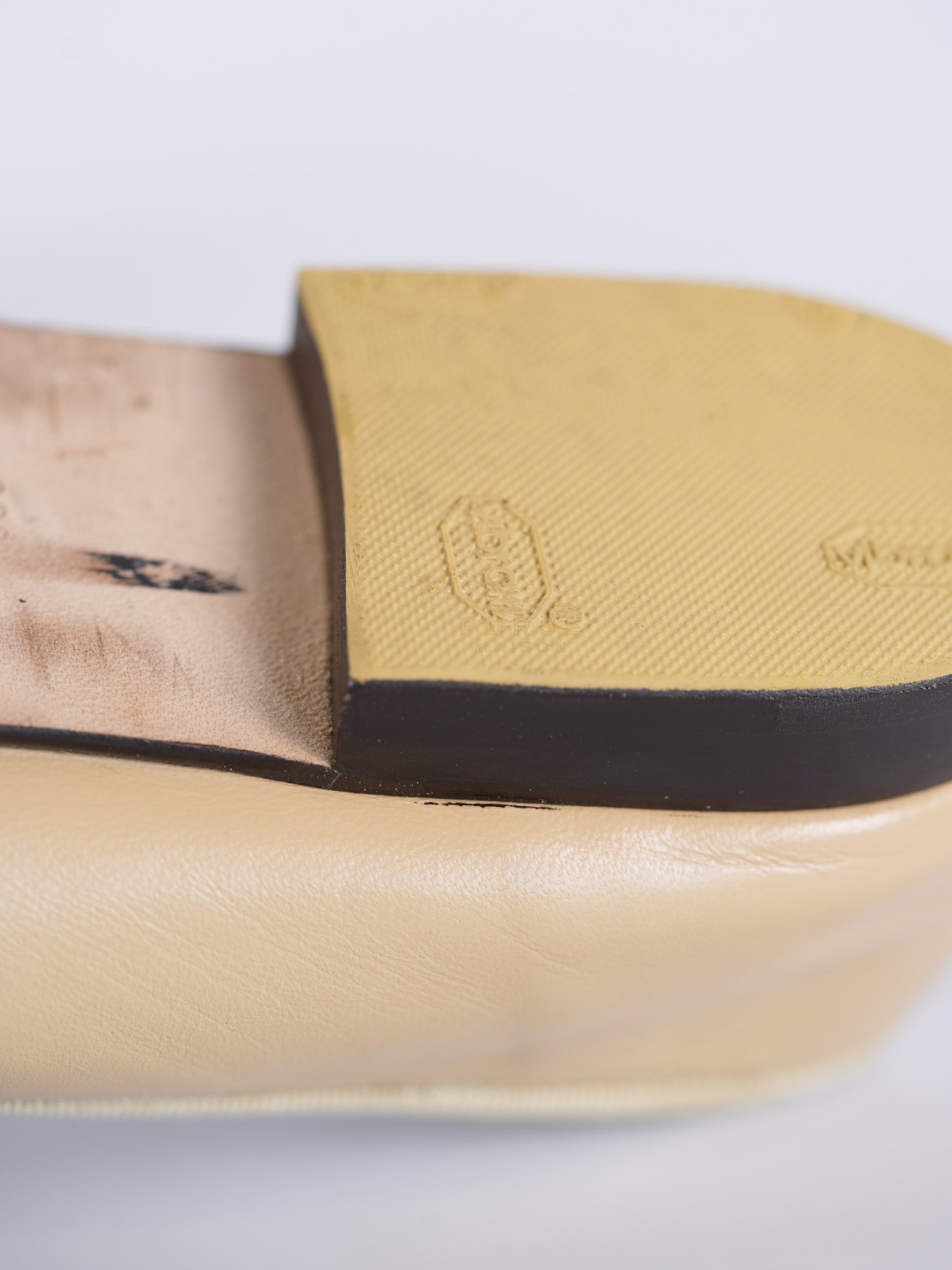 Ballerina Flats Beige/ Black Calfskin Leather Size 38 EU (24cm) | Purse Maison Luxury Bags Shop