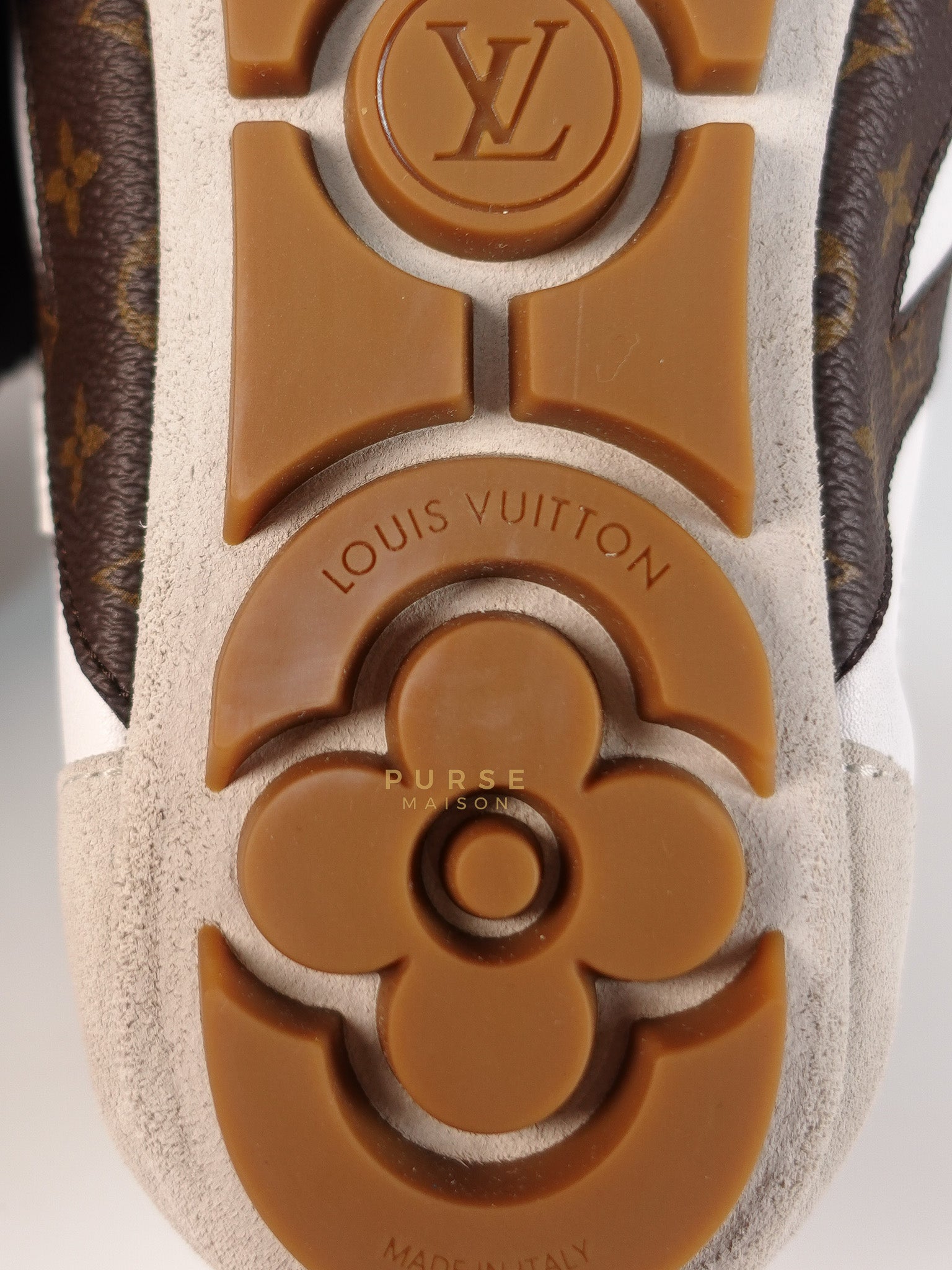 Ballerina Sneakers in White & Brown Size 38.5 EU (24cm) | Purse Maison Luxury Bags Shop