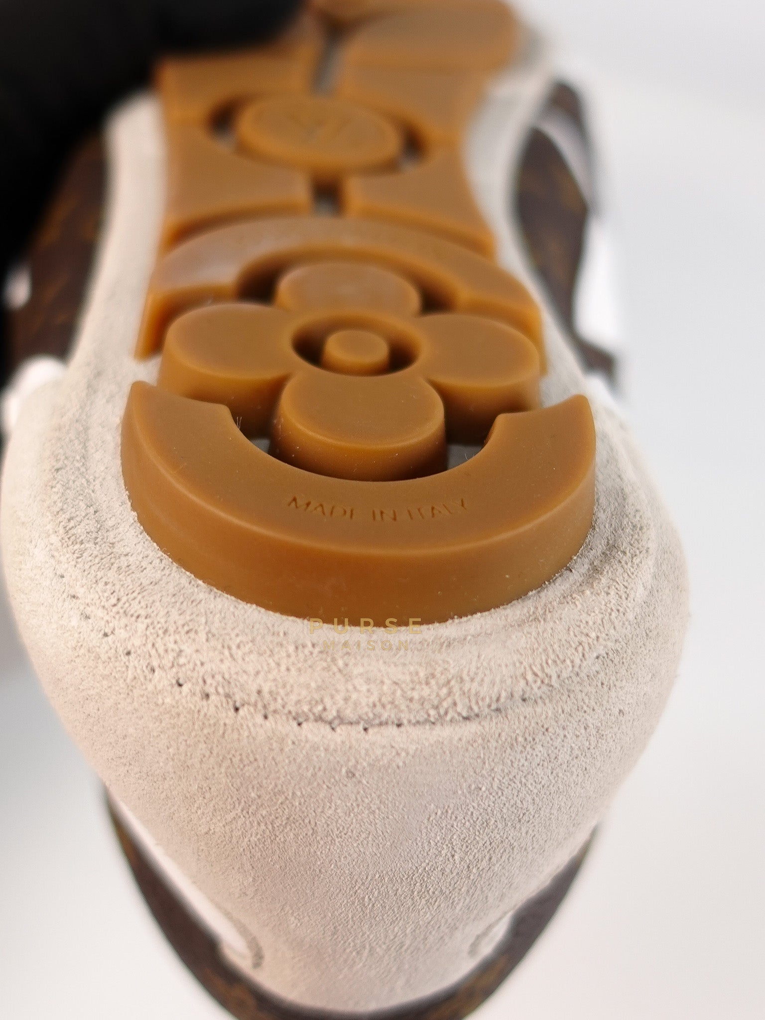 Ballerina Sneakers in White & Brown Size 38.5 EU (24cm) | Purse Maison Luxury Bags Shop