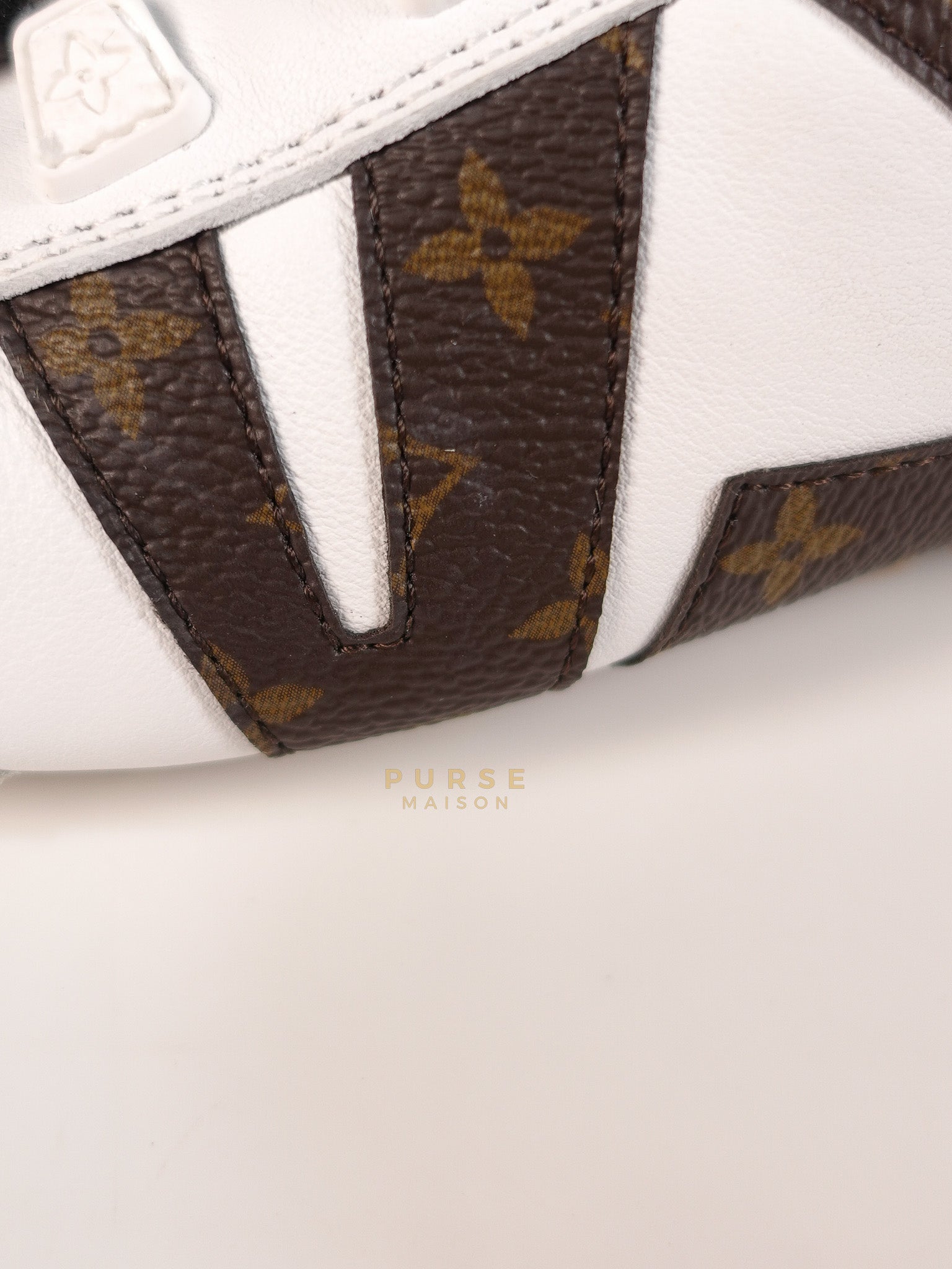 Ballerina Sneakers in White & Brown Size 38.5 EU (24cm) | Purse Maison Luxury Bags Shop