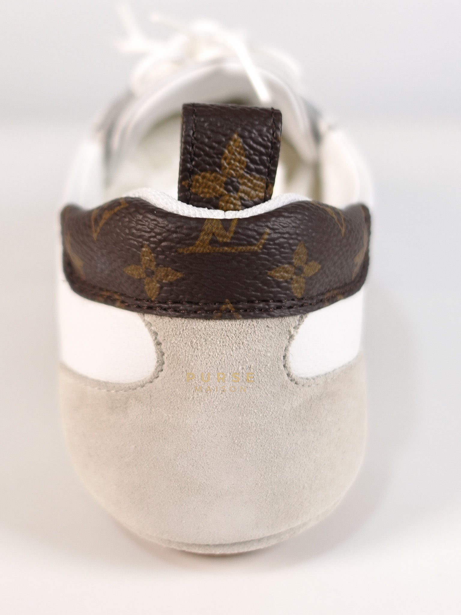 Ballerina Sneakers in White & Brown Size 38.5 EU (24cm) | Purse Maison Luxury Bags Shop