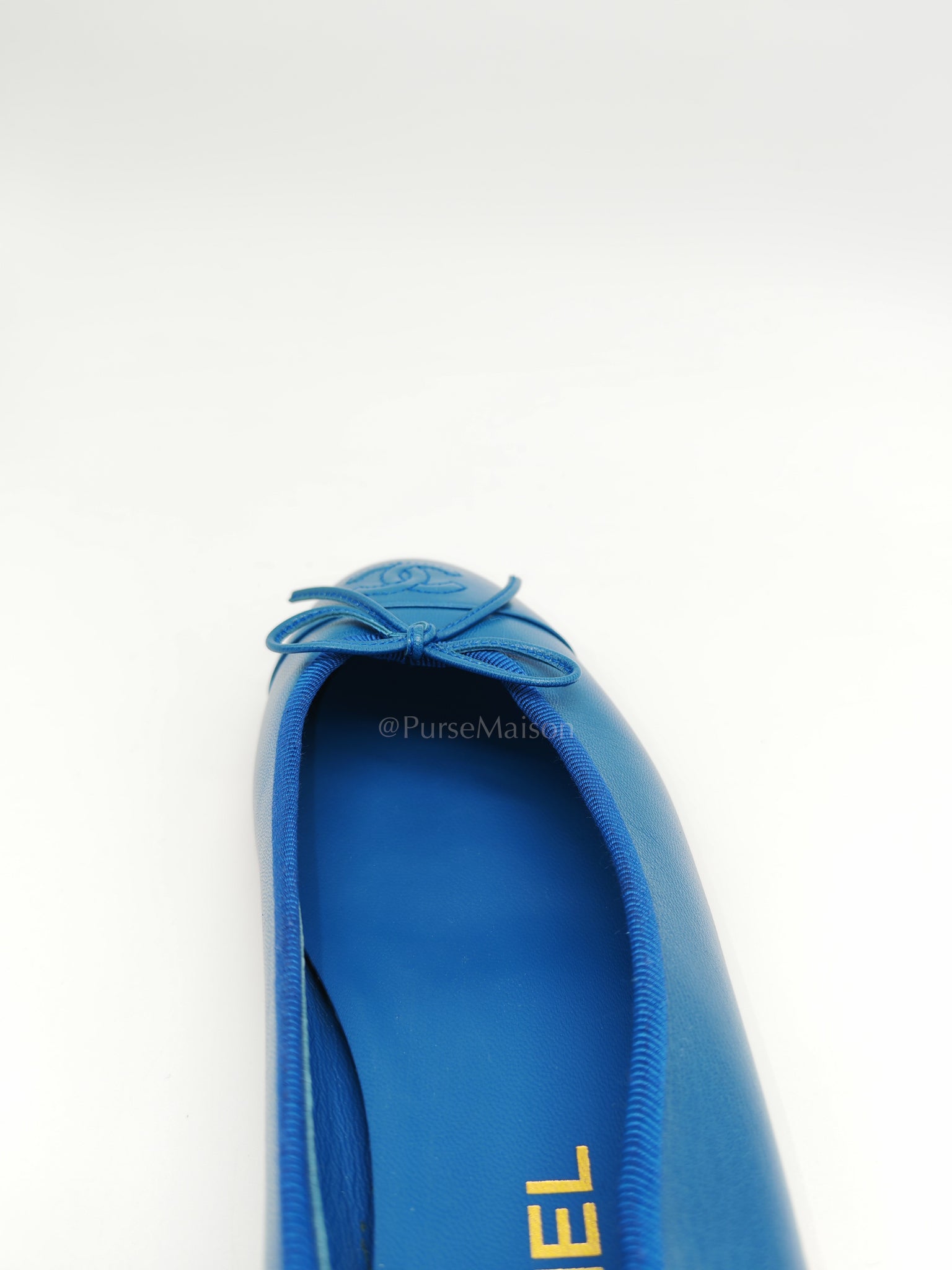 Ballet Flats in Blue Lambskin Leather Size 38EU (24cm) | Purse Maison Luxury Bags Shop
