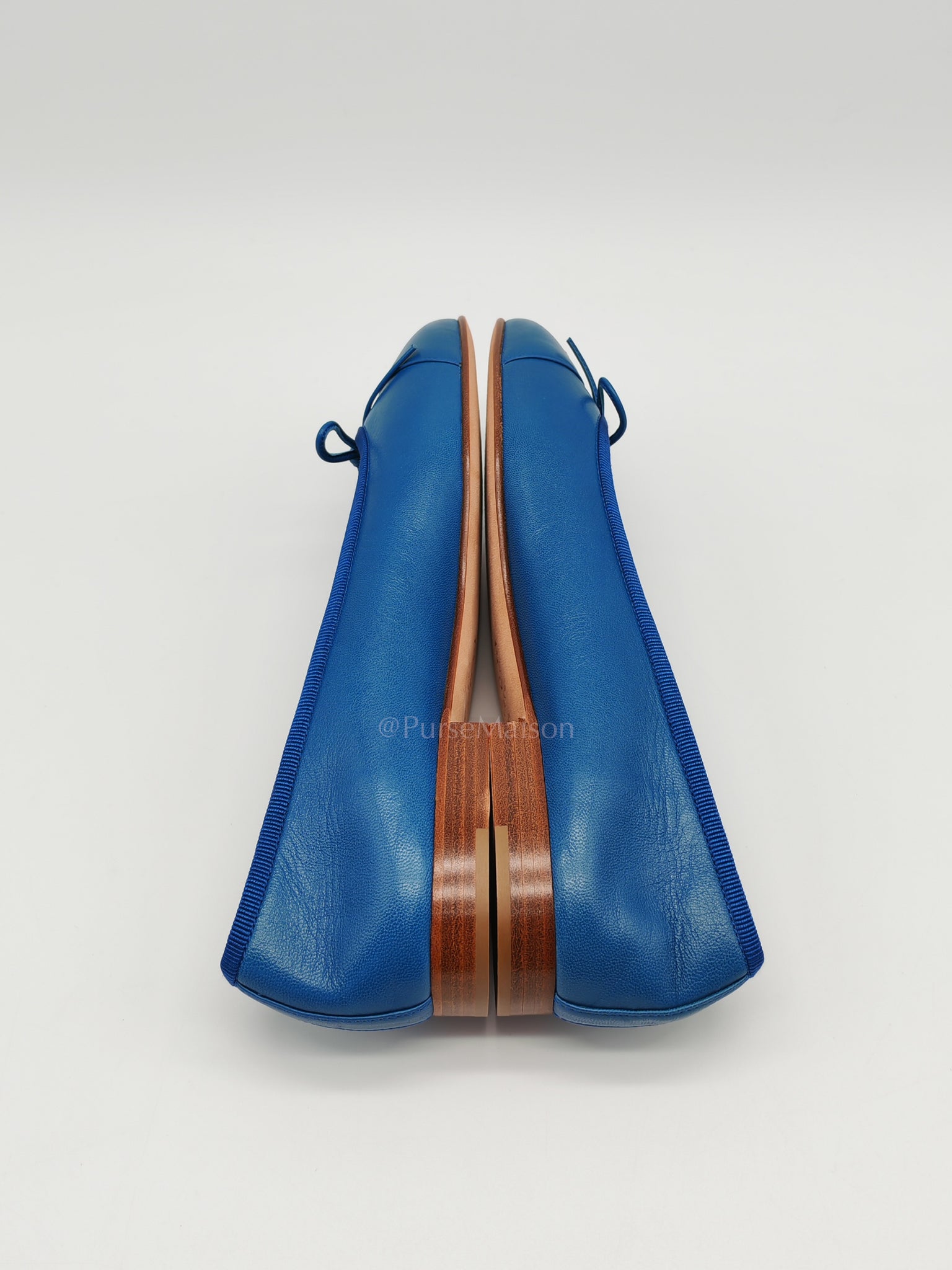 Ballet Flats in Blue Lambskin Leather Size 38EU (24cm) | Purse Maison Luxury Bags Shop
