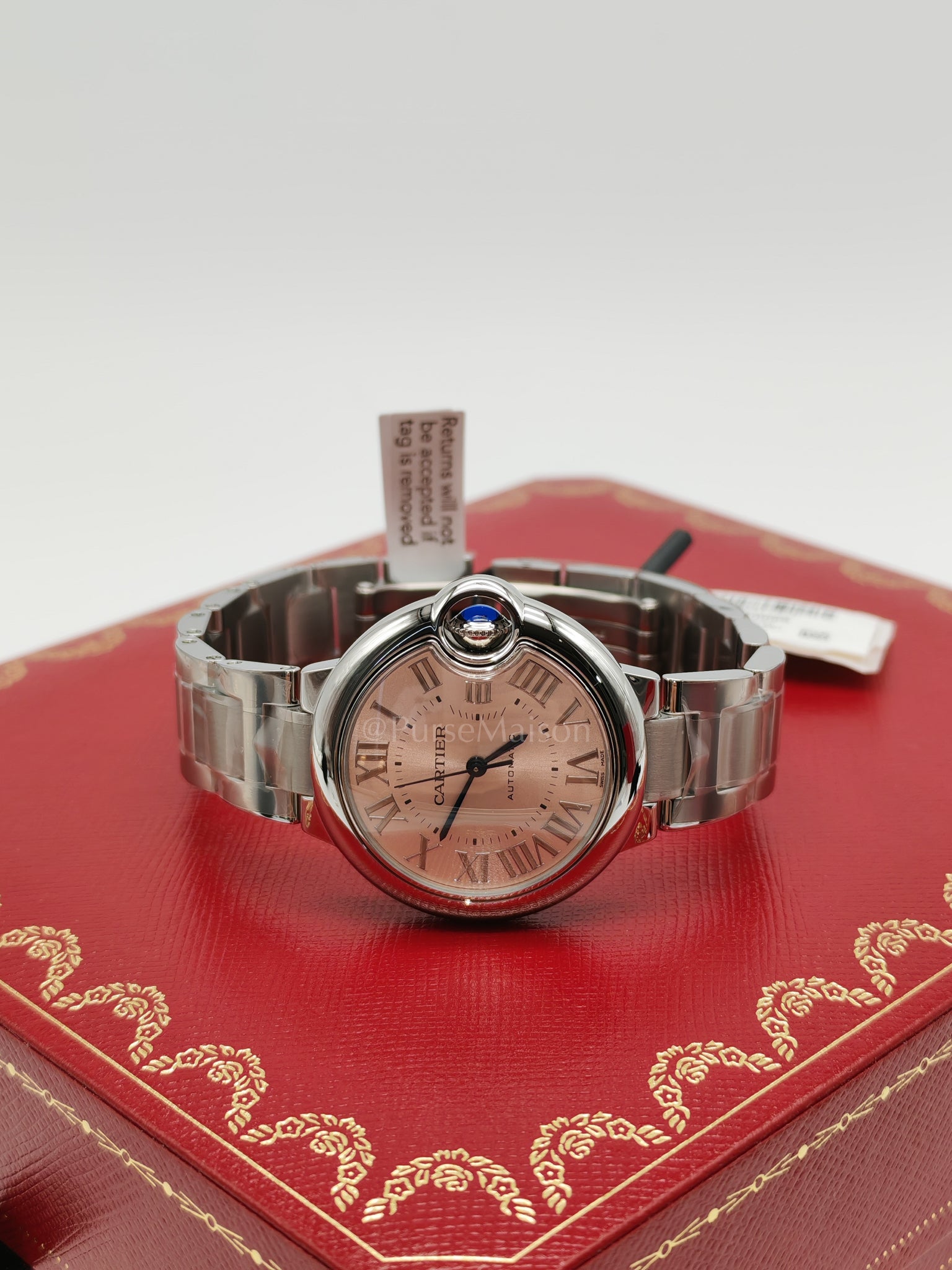 Ballon Blue De Cartier Automatic Mechanical Movement Watch for Women 33mm Stainless Steel (2024) | Purse Maison Luxury Bags Shop