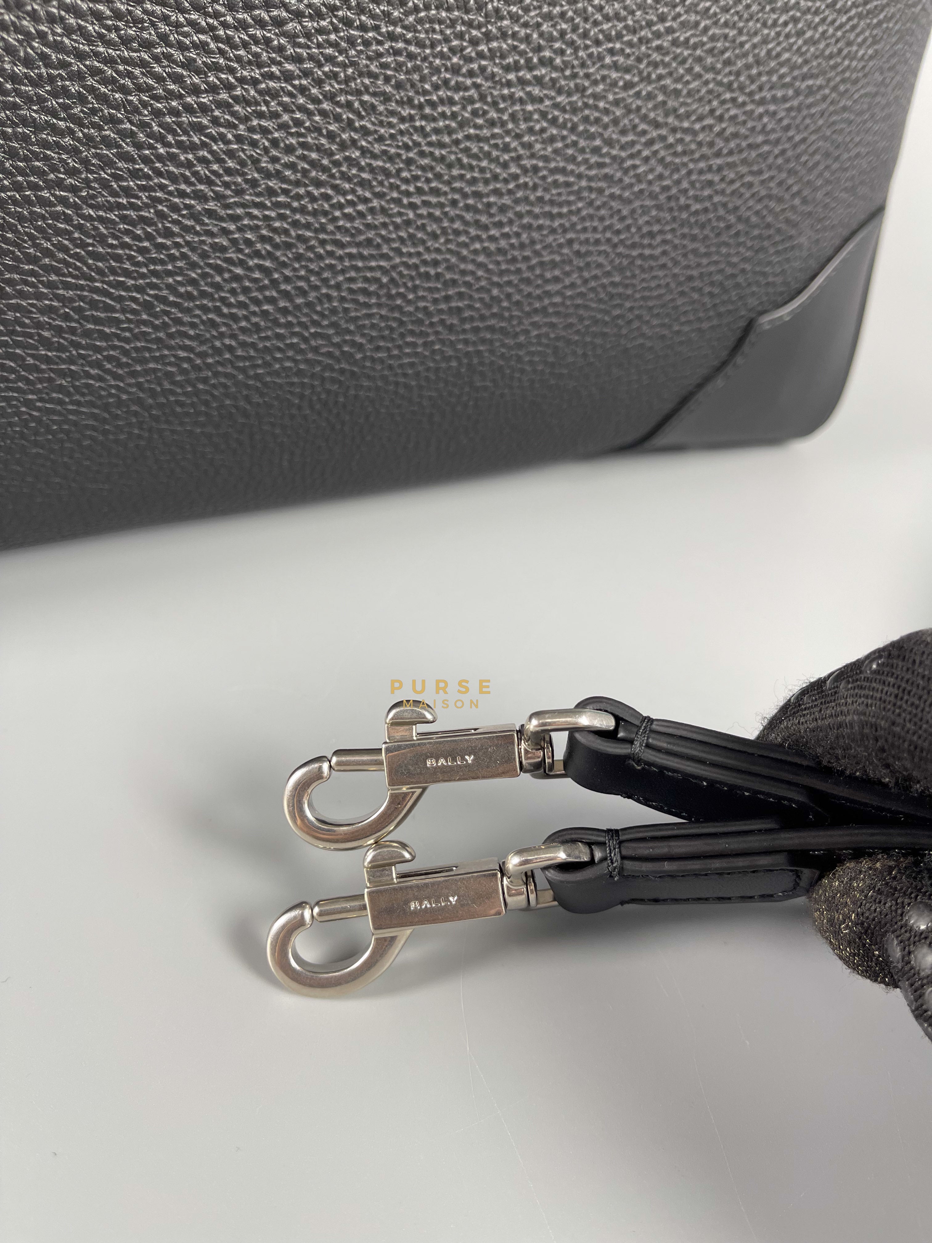 Bally Men’s Briefcase Black in Grained Leather | Purse Maison Luxury Bags Shop