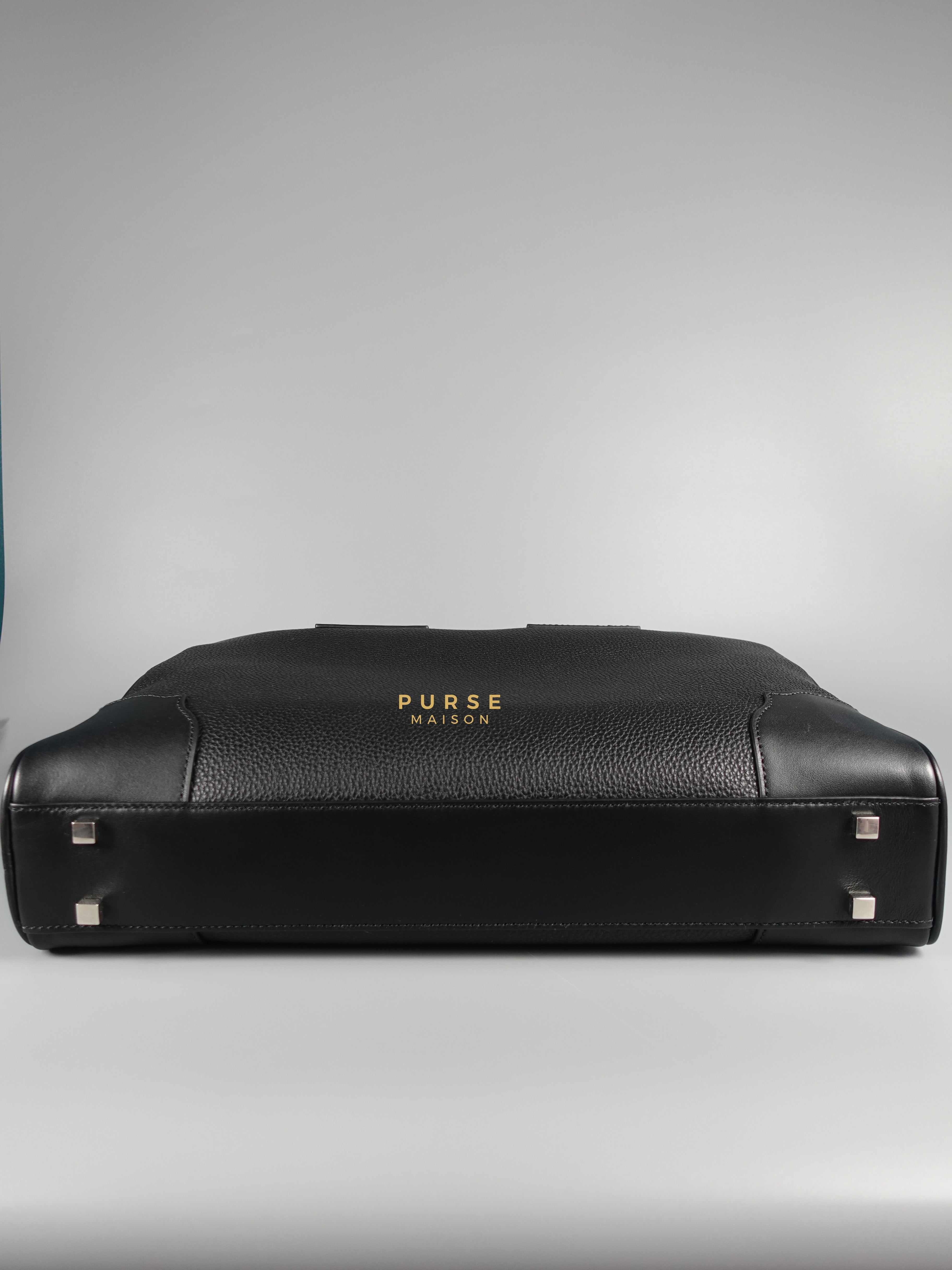 Bally Men’s Briefcase Black in Grained Leather | Purse Maison Luxury Bags Shop