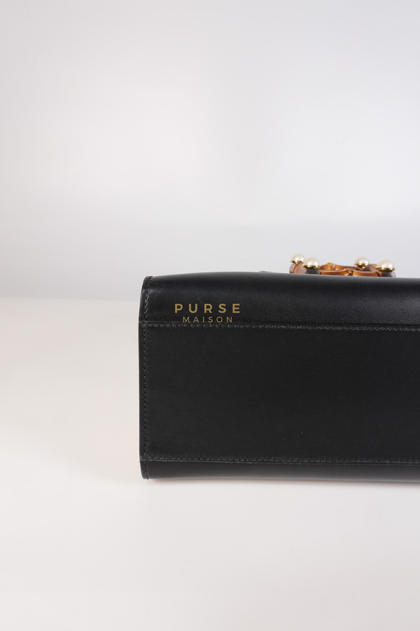 Bamboo Buckle Bi-Color Black/White Tote Bag | Purse Maison Luxury Bags Shop