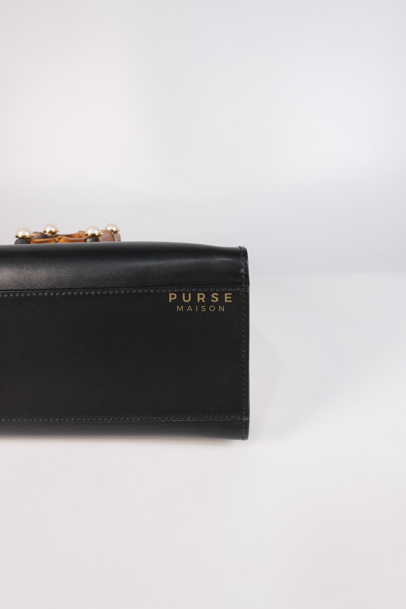 Bamboo Buckle Bi-Color Black/White Tote Bag | Purse Maison Luxury Bags Shop