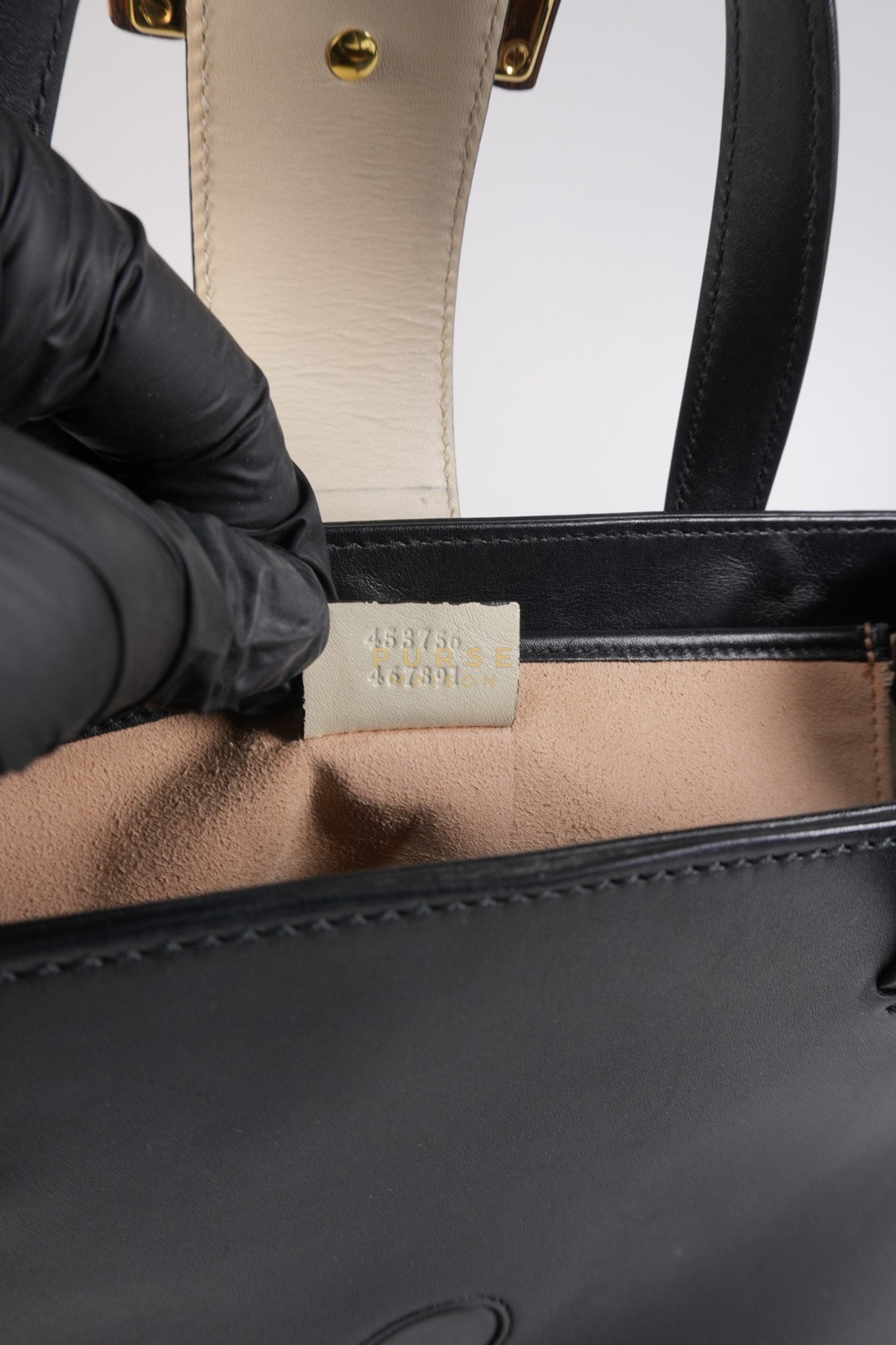 Bamboo Buckle Bi-Color Black/White Tote Bag | Purse Maison Luxury Bags Shop