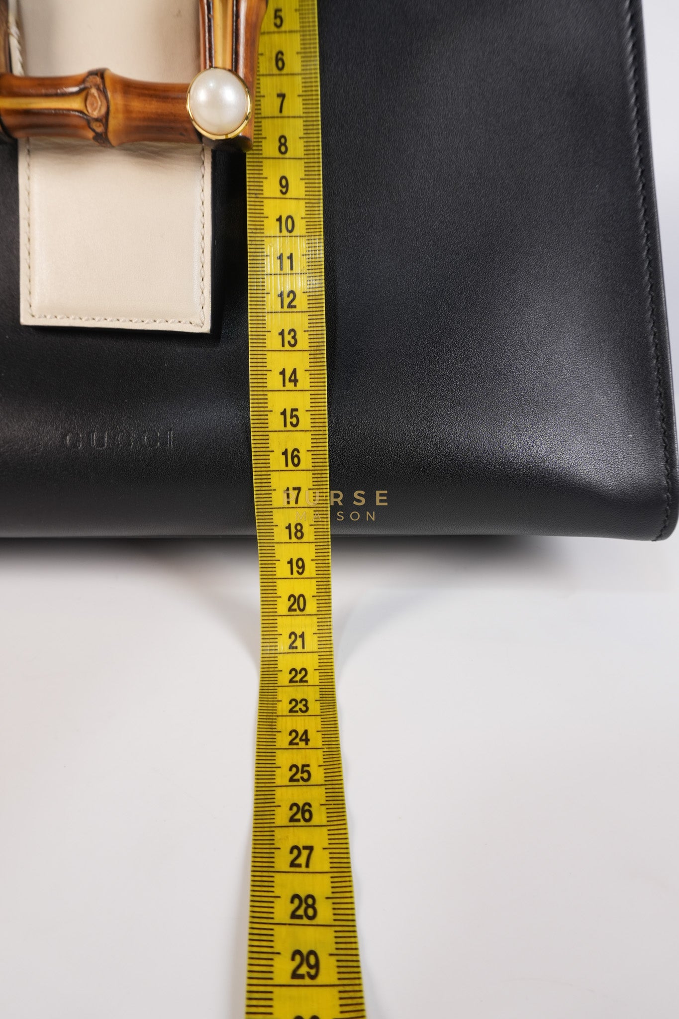 Bamboo Buckle Bi-Color Black/White Tote Bag | Purse Maison Luxury Bags Shop