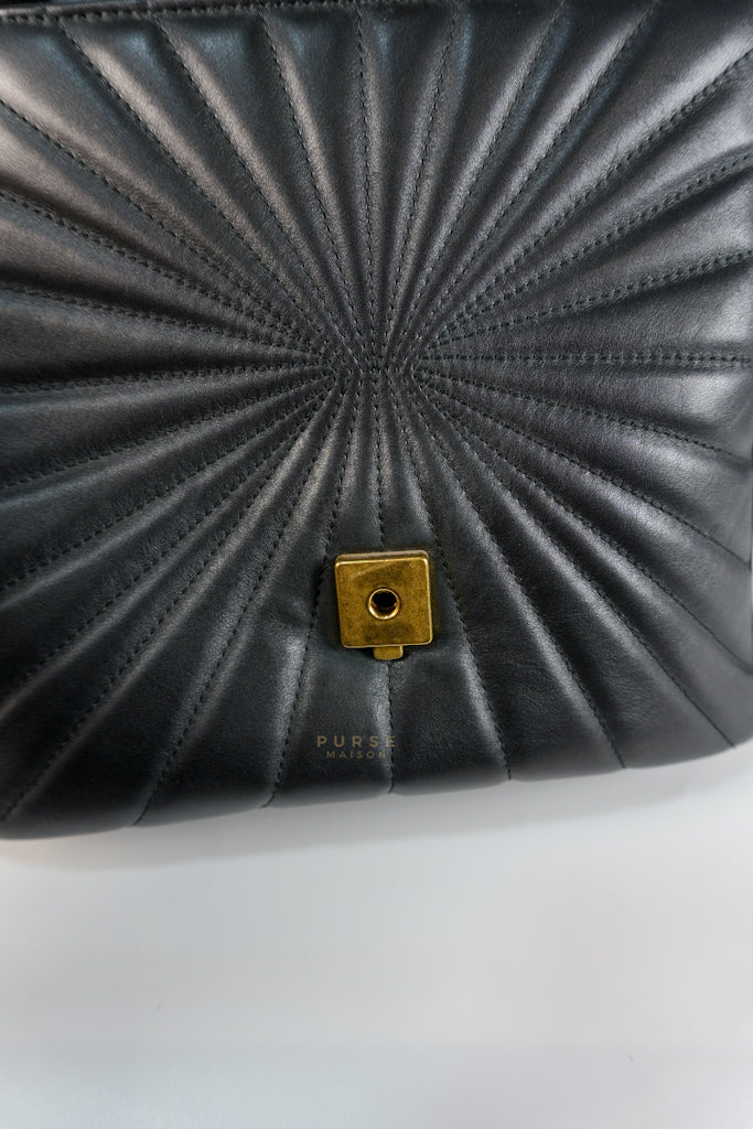 Bamboo Queen Mangaret in Black Smooth Leather Backpack | Purse Maison Luxury Bags Shop