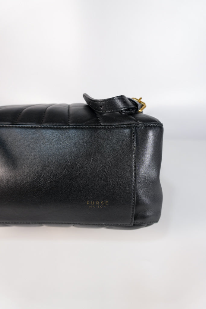 Bamboo Queen Mangaret in Black Smooth Leather Backpack | Purse Maison Luxury Bags Shop