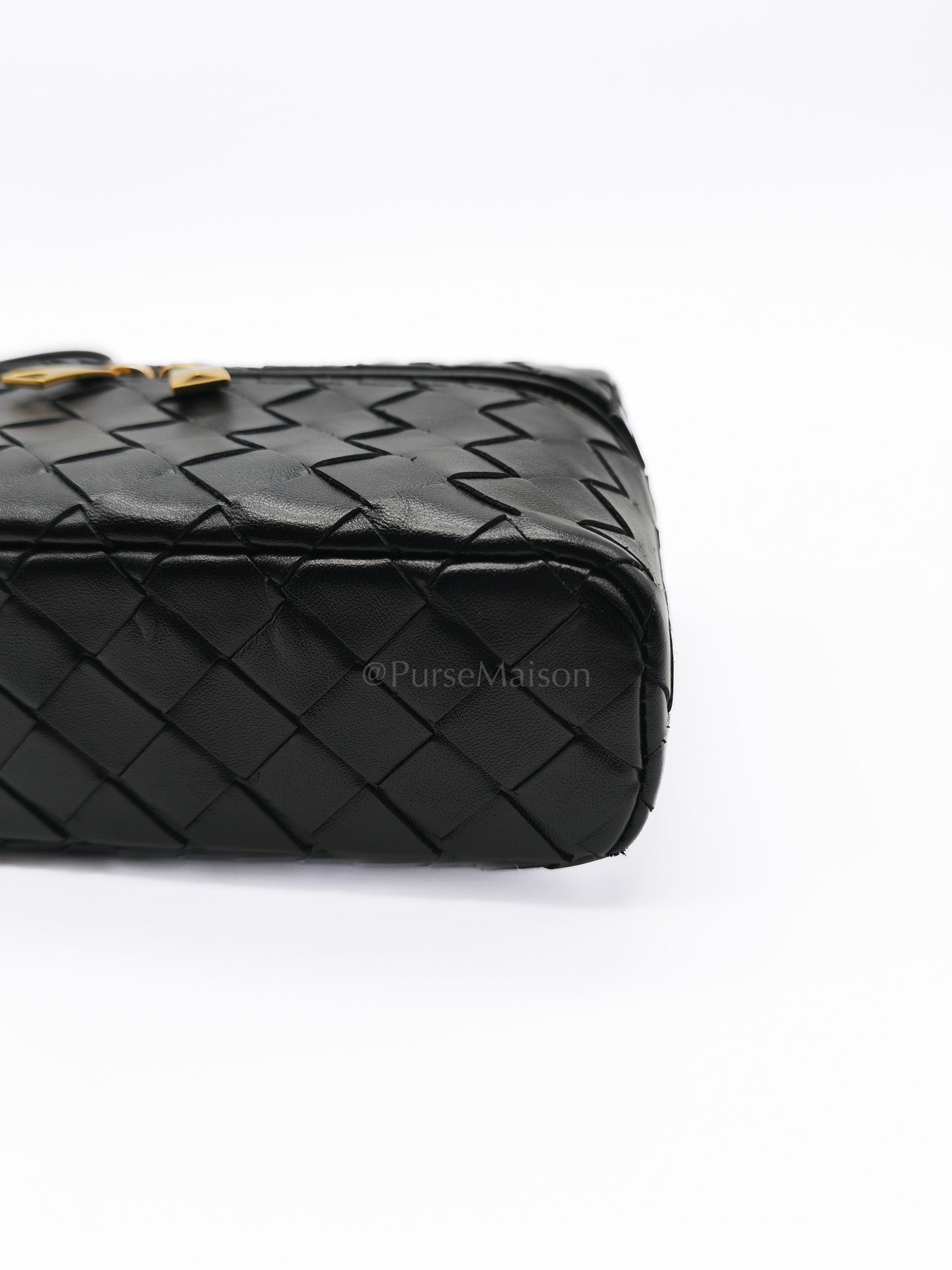 Bang Bang Vanity Case in Black Intrecciato Leather Crossbody Bag | Purse Maison Luxury Bags Shop