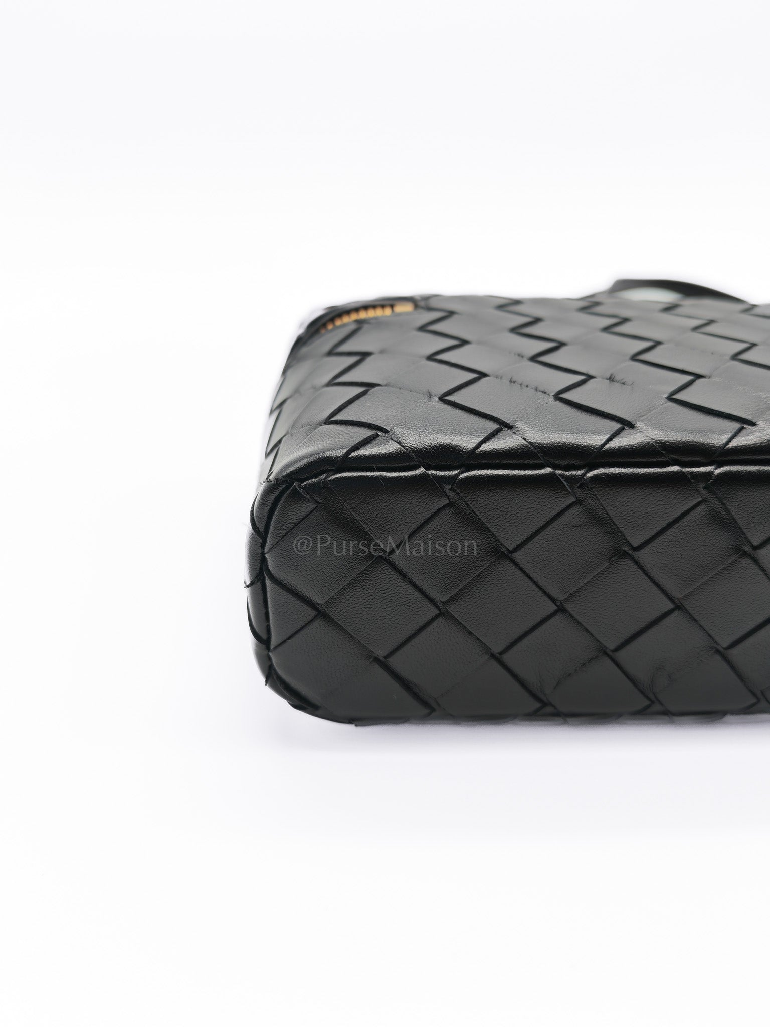 Bang Bang Vanity Case in Black Intrecciato Leather Crossbody Bag | Purse Maison Luxury Bags Shop