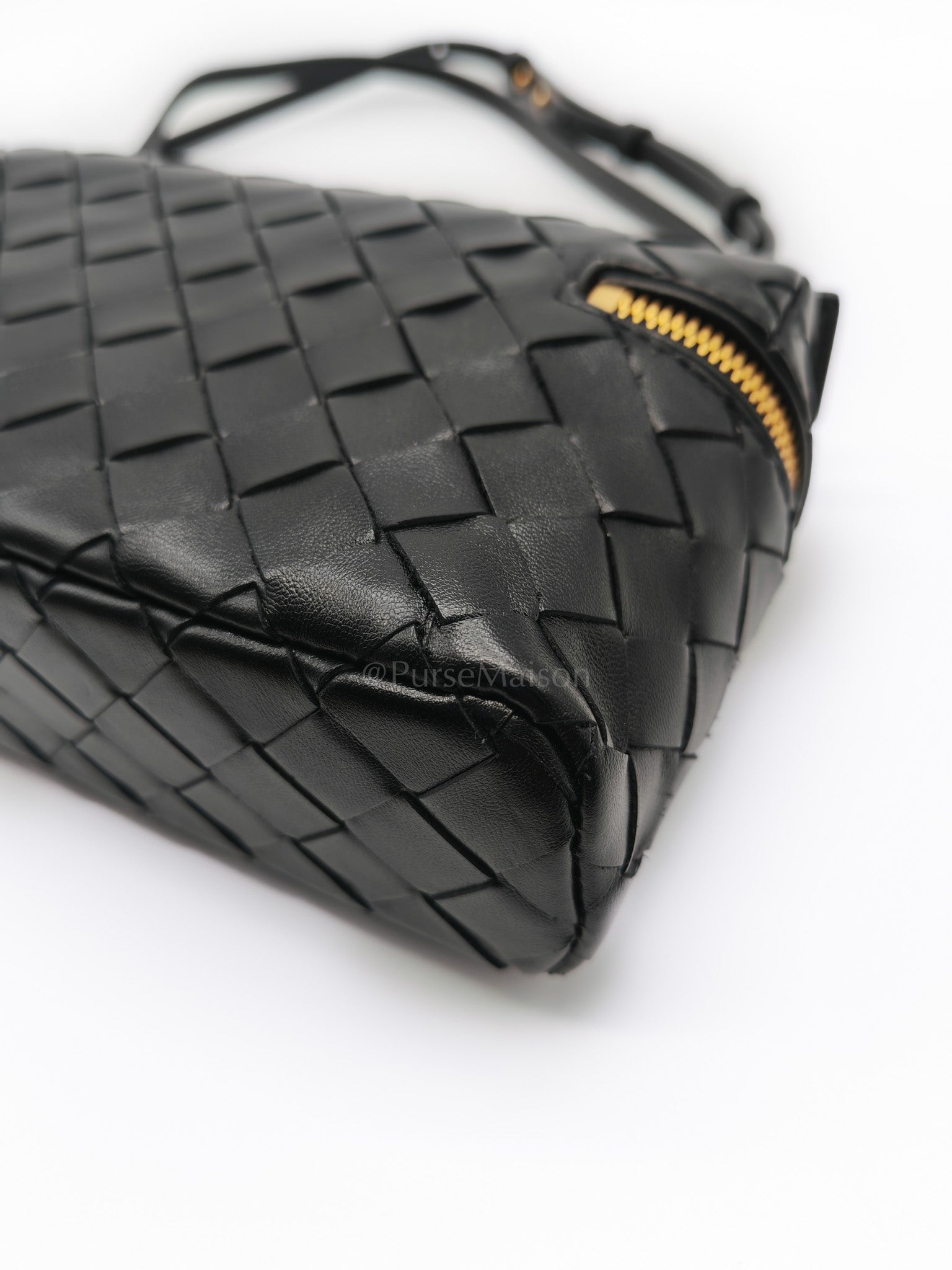 Bang Bang Vanity Case in Black Intrecciato Leather Crossbody Bag | Purse Maison Luxury Bags Shop