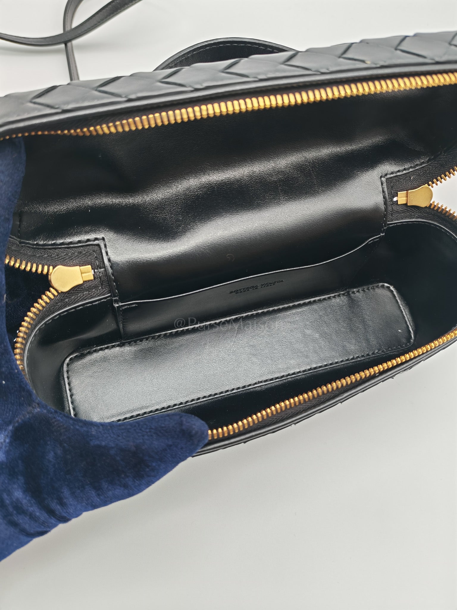 Bang Bang Vanity Case in Black Intrecciato Leather Crossbody Bag | Purse Maison Luxury Bags Shop