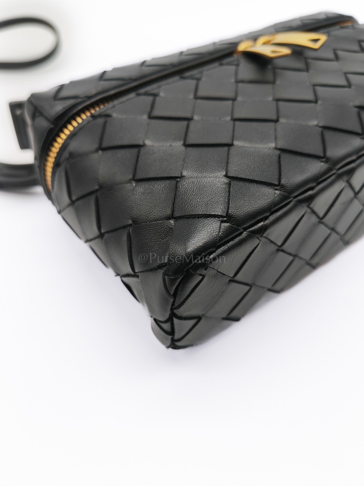 Bang Bang Vanity Case in Black Intrecciato Leather Crossbody Bag | Purse Maison Luxury Bags Shop