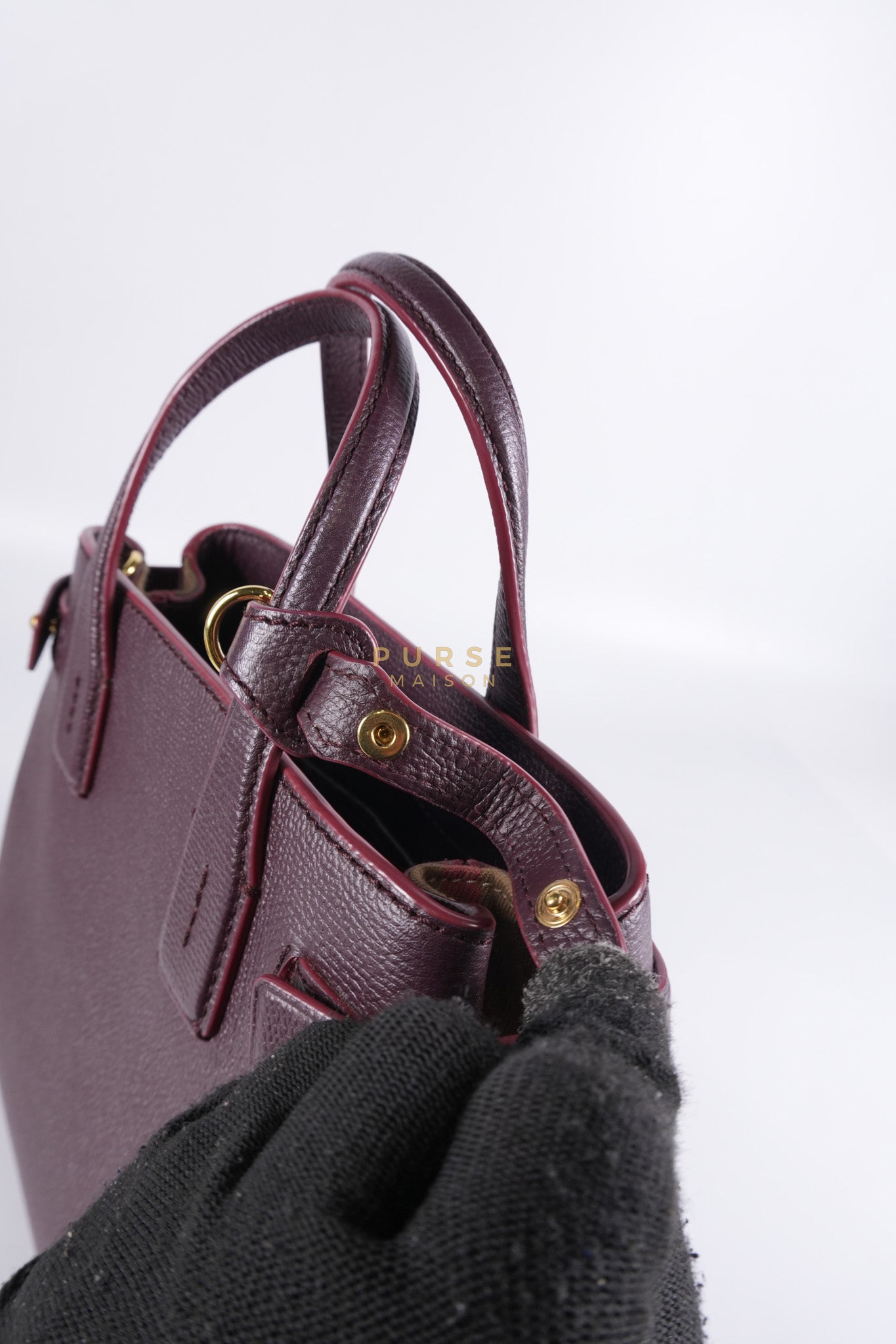 Banner in Mahogany Red Tote Bag | Purse Maison Luxury Bags Shop