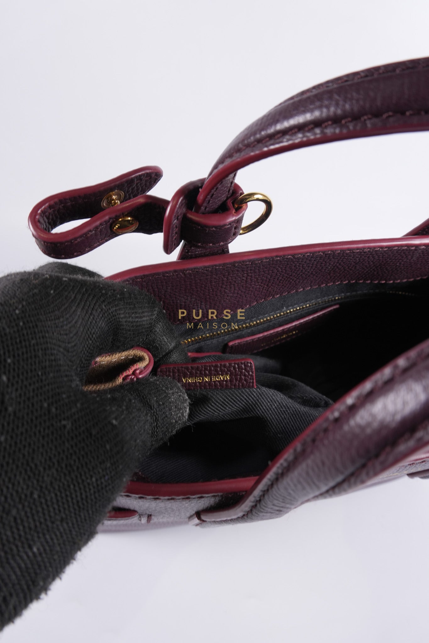 Banner in Mahogany Red Tote Bag | Purse Maison Luxury Bags Shop