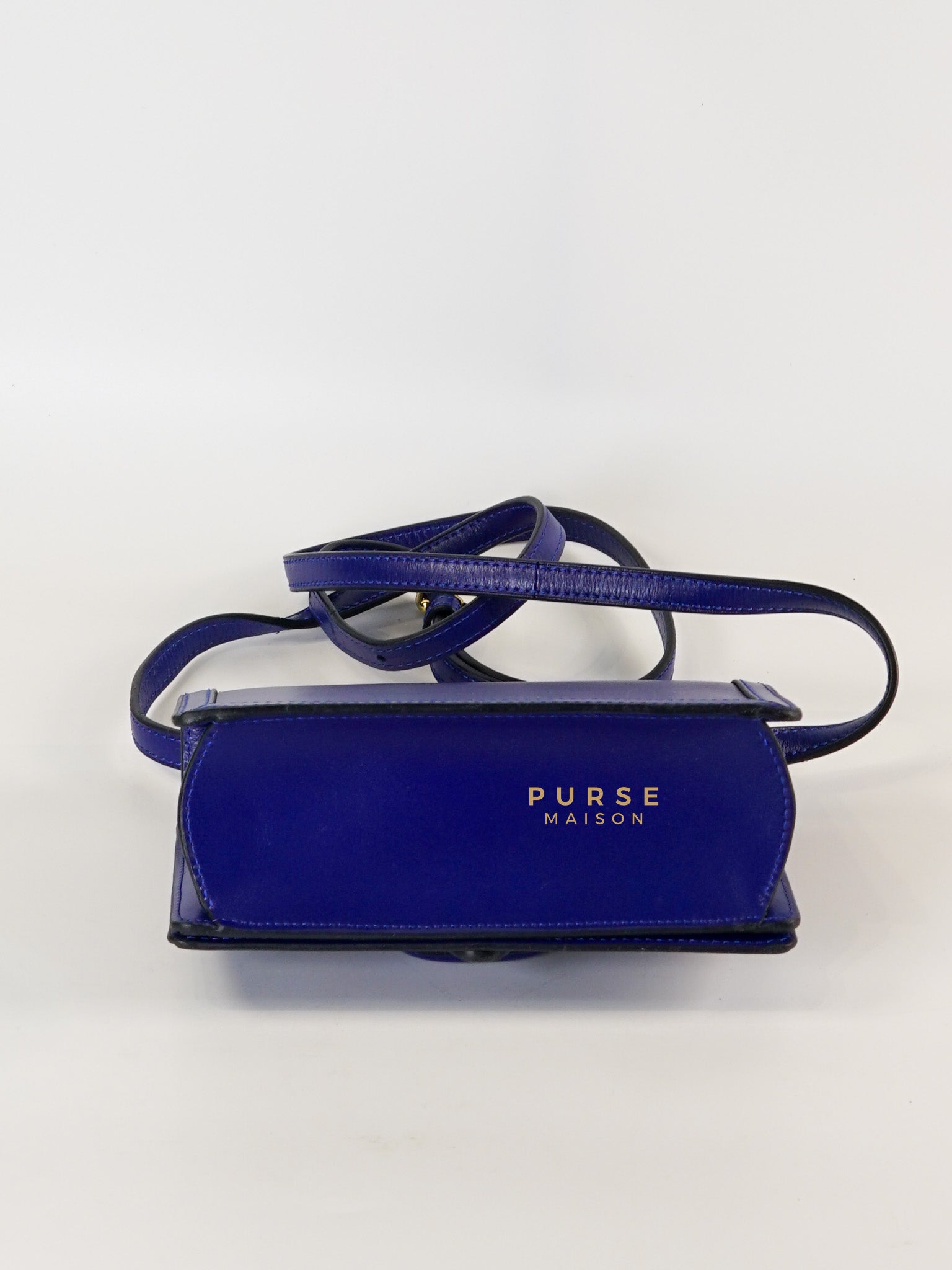 Barcelona in Royal Blue and Silk Calfskin Leather Crossbody Bag | Purse Maison Luxury Bags Shop