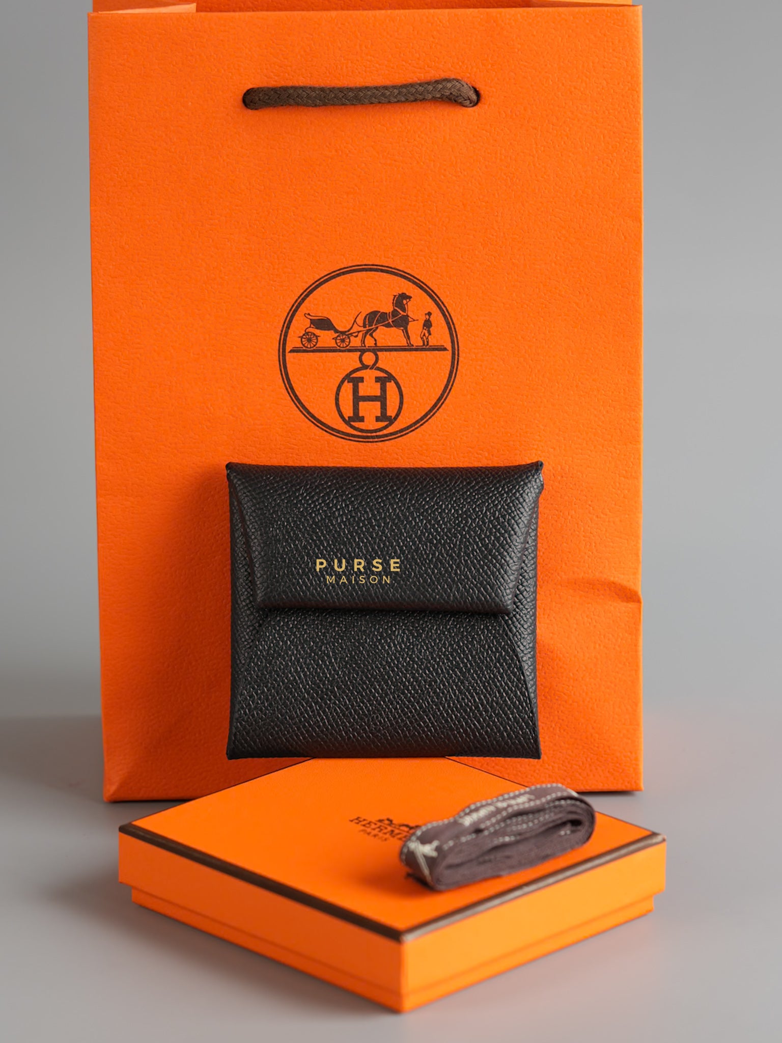 Bastia Coin Purse Epsom Noir Stamp W | Purse Maison Luxury Bags Shop