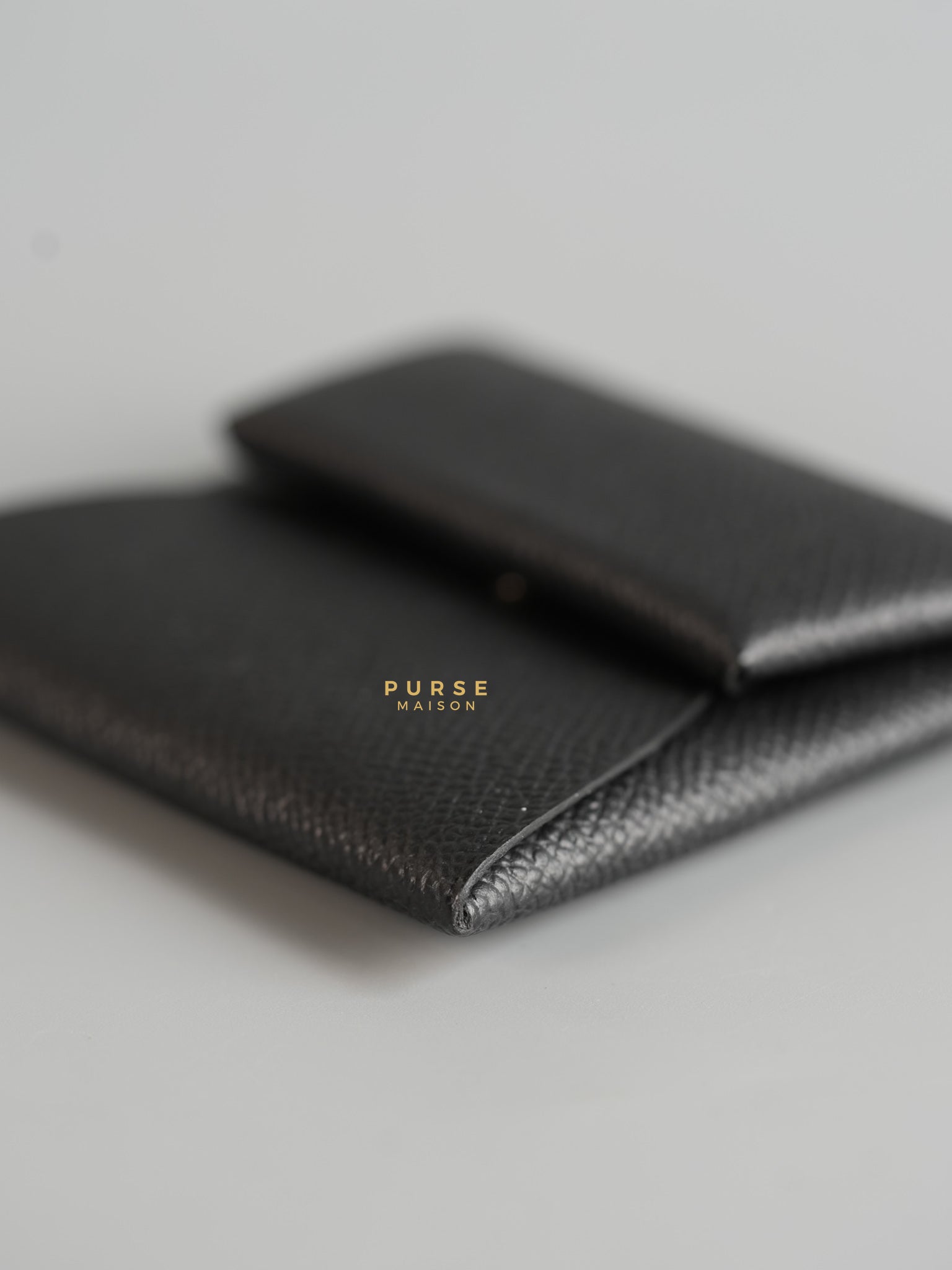 Bastia Coin Purse Epsom Noir Stamp W | Purse Maison Luxury Bags Shop