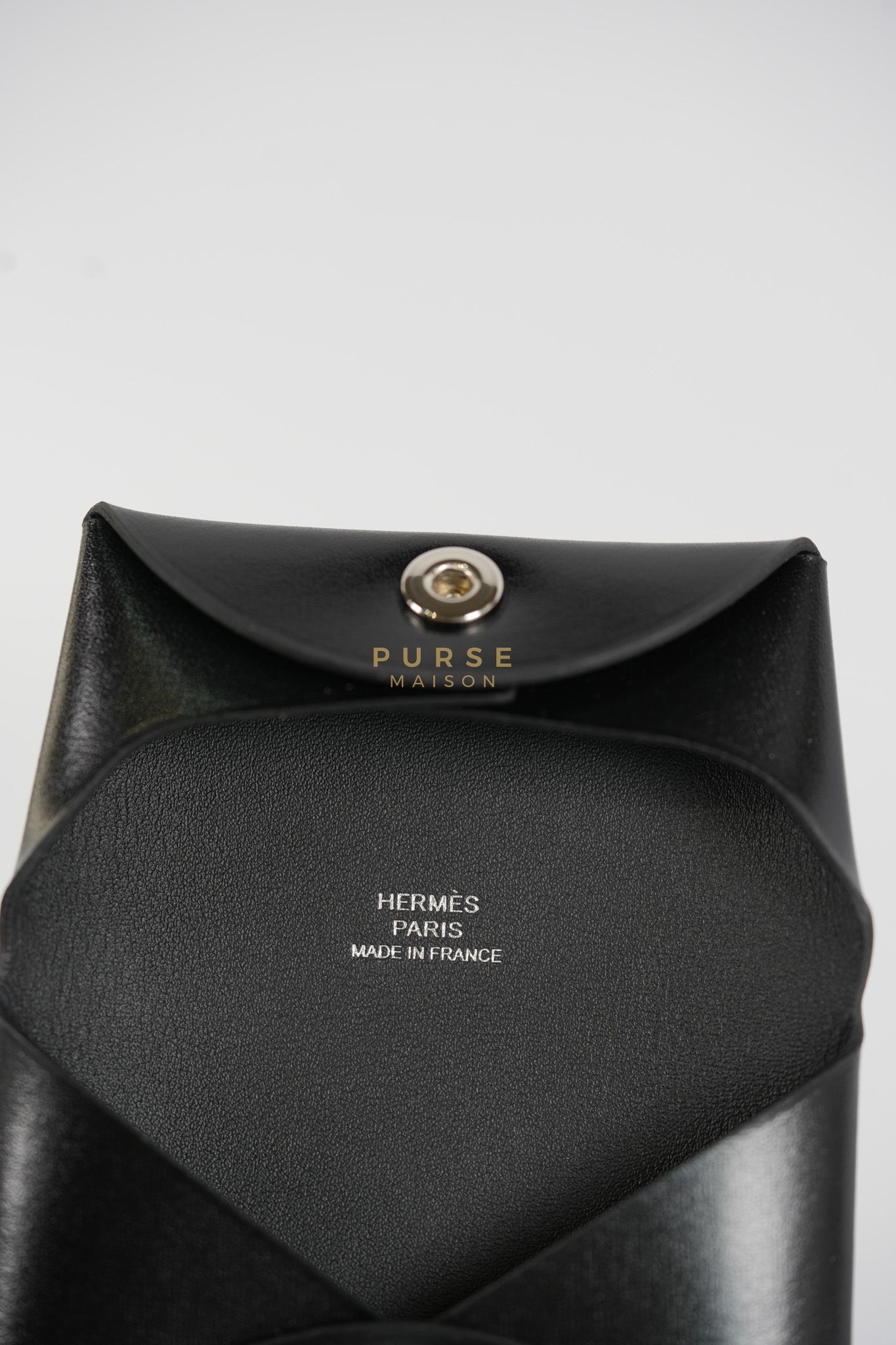 Bastia Coin Purse in Noir Box Calfskin Leather Palladium Hardware Stamp W(2024) | Purse Maison Luxury Bags Shop