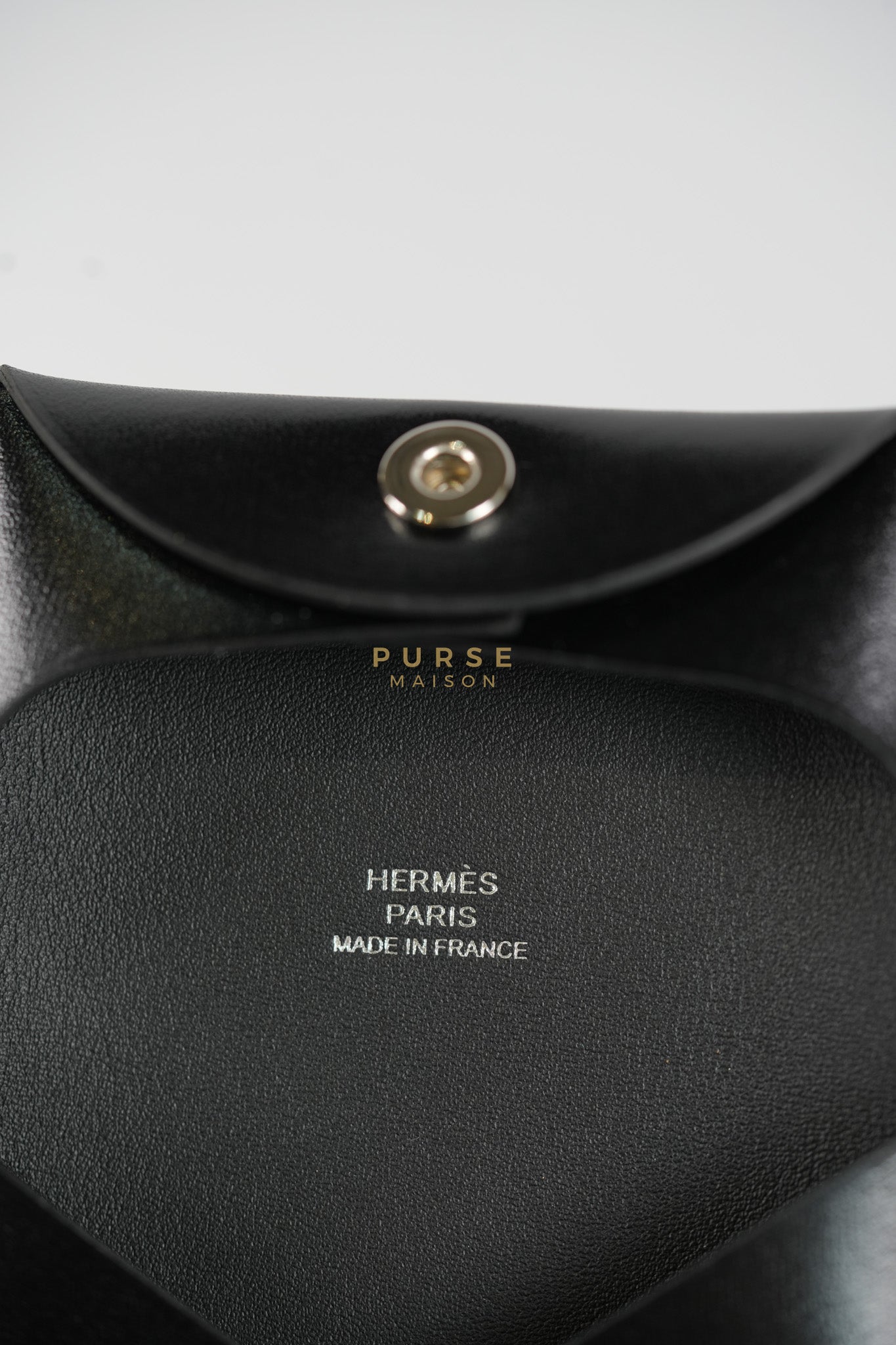 Bastia Coin Purse in Noir Box Calfskin Leather Palladium Hardware Stamp W(2024) | Purse Maison Luxury Bags Shop
