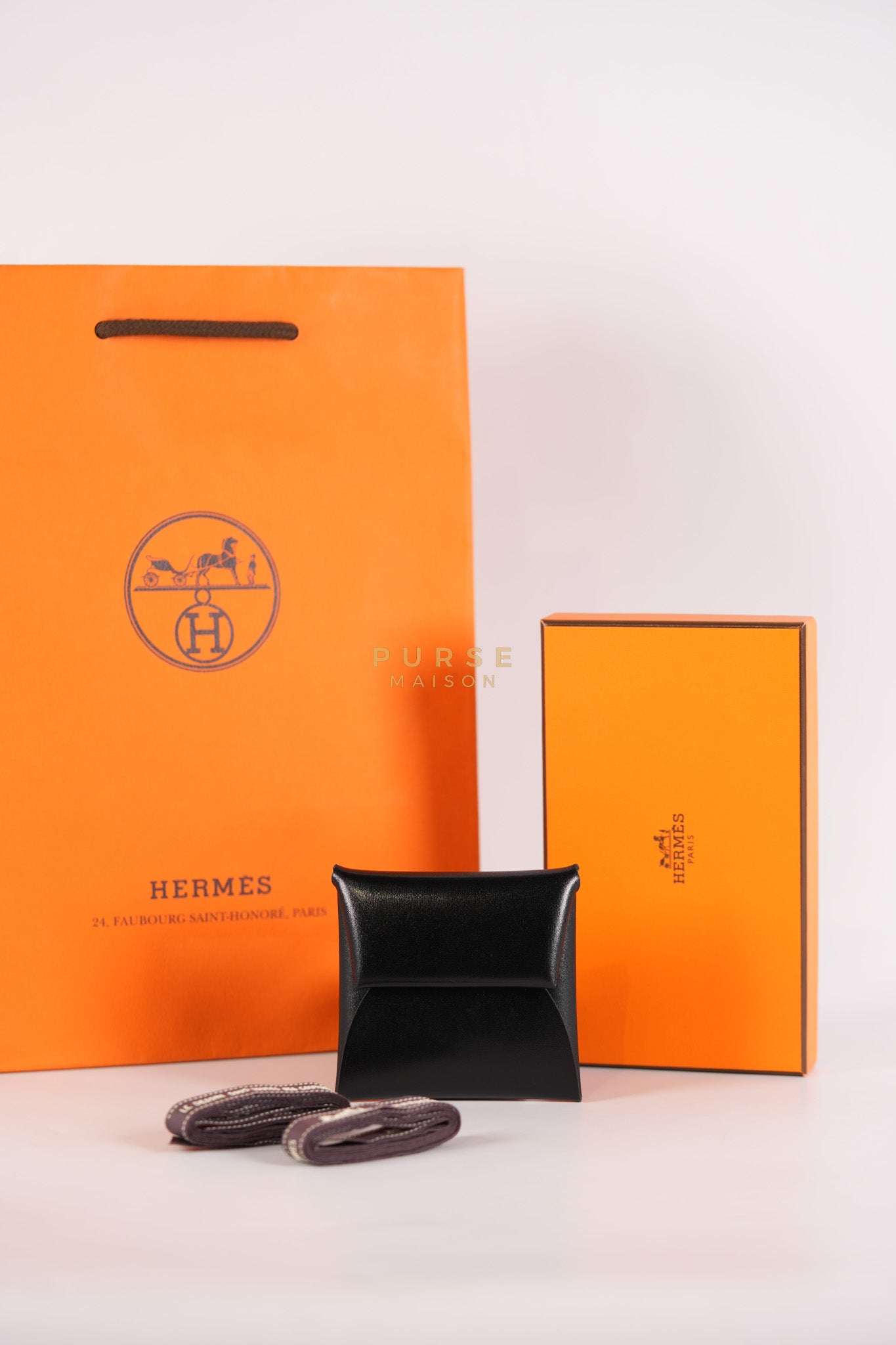 Bastia Coin Purse in Noir Box Calfskin Leather Palladium Hardware Stamp W(2024) | Purse Maison Luxury Bags Shop