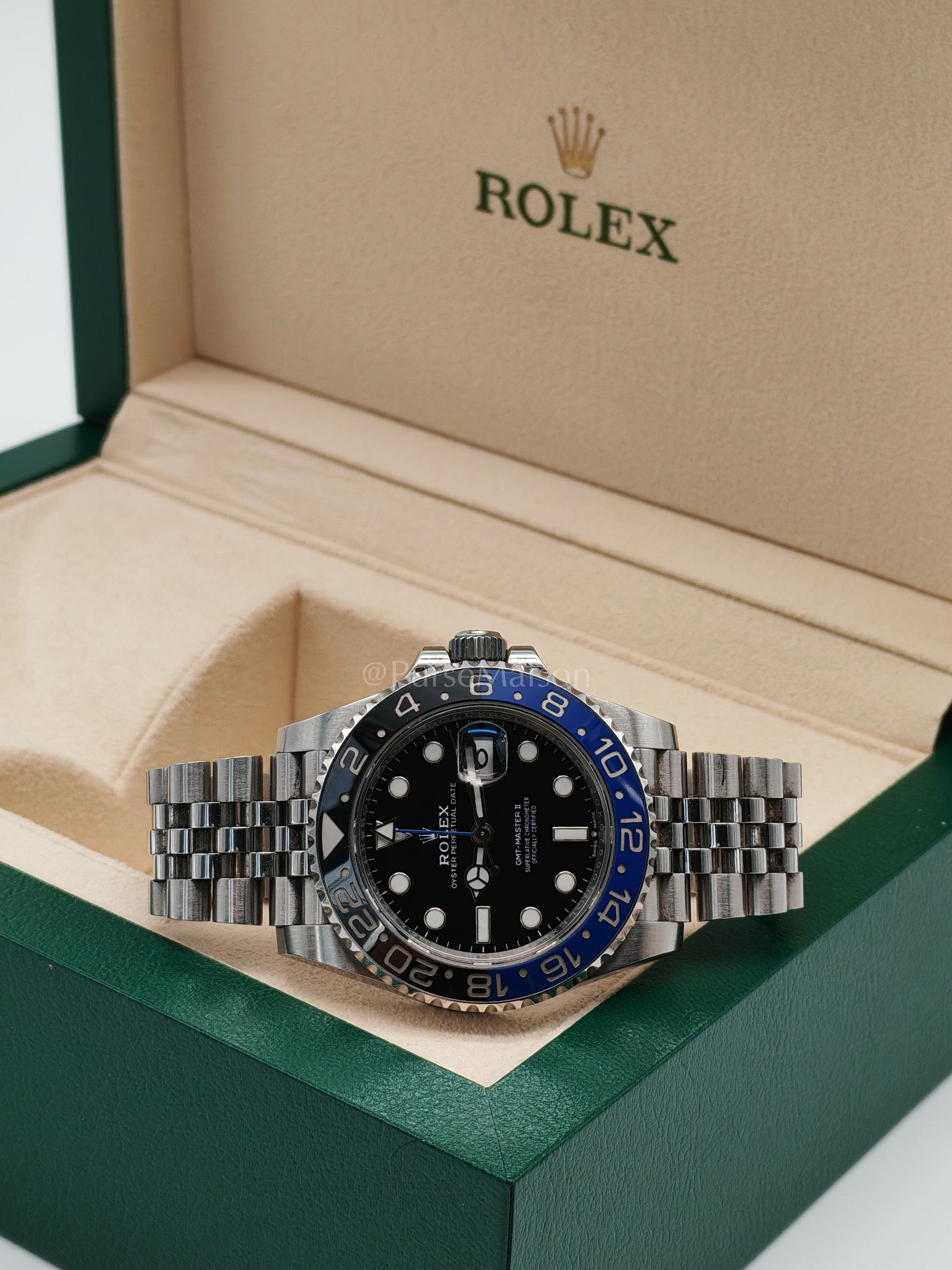 "Bat Girl" GMT-Master II Oyster Perpetual Date Jubilee Silver Stainless Steel Strap Year 2022 (Reference Number: 126710BLNR) | Purse Maison Luxury Bags Shop