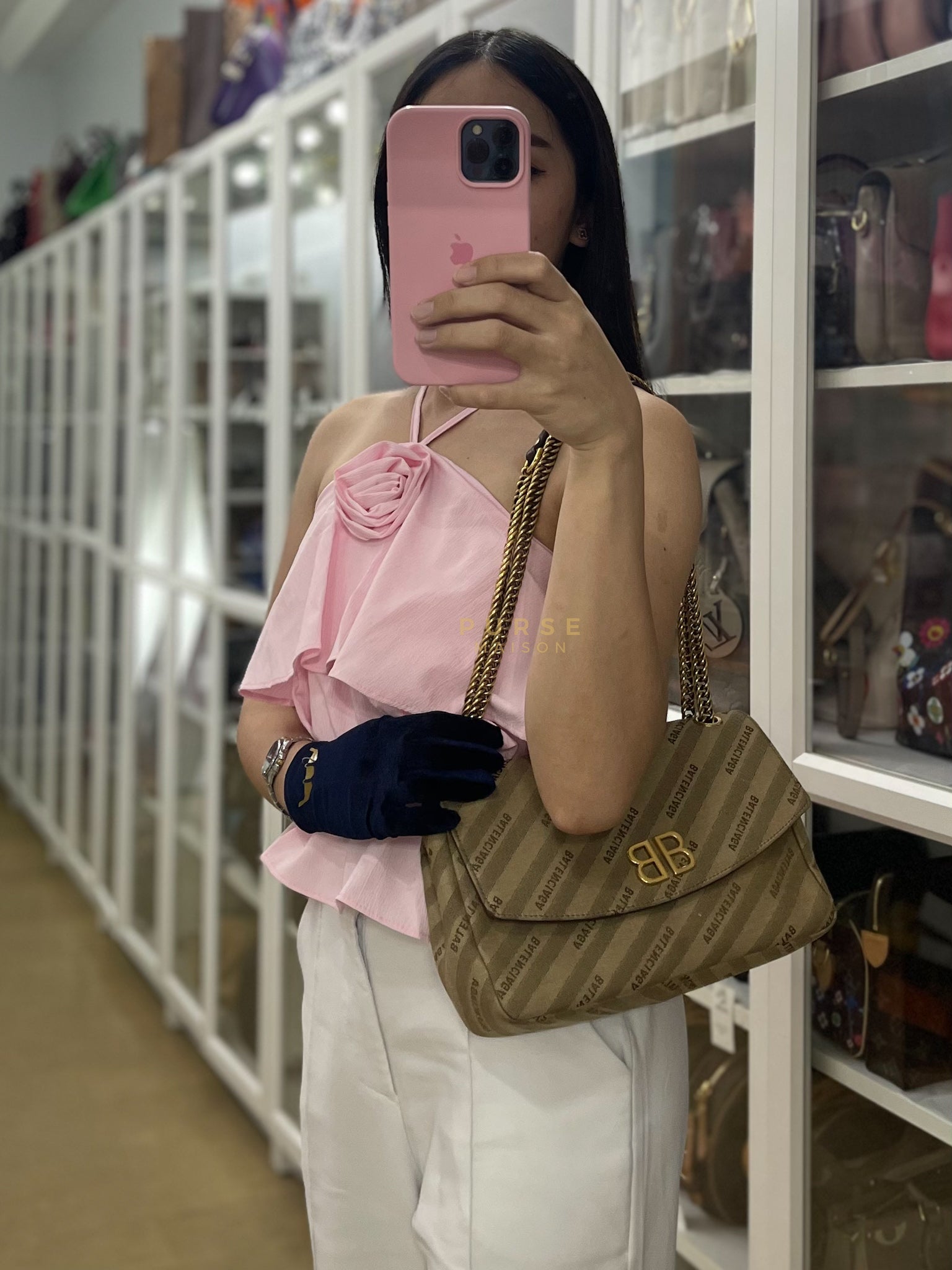 BB logo Chain Monogram Shoulder Bag | Purse Maison Luxury Bags Shop